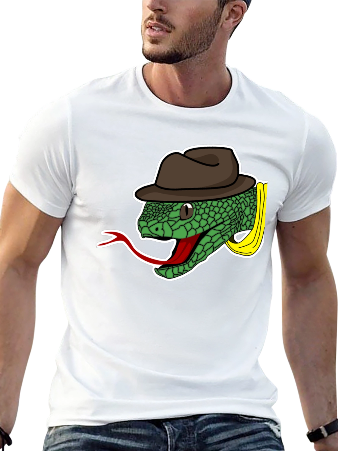 Black Snake with Fedora T-Shirt view 13