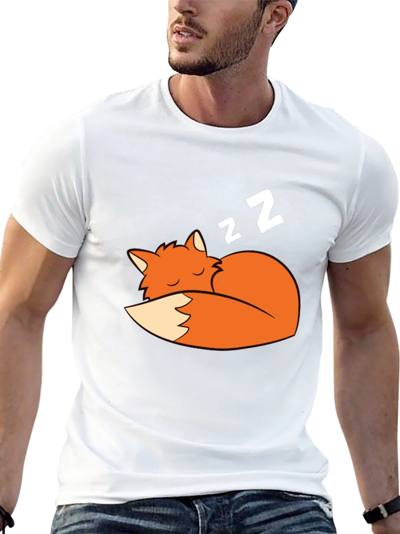 Black Sleeping Fox Graphic Tee - Soft Cotton Comfort view 13