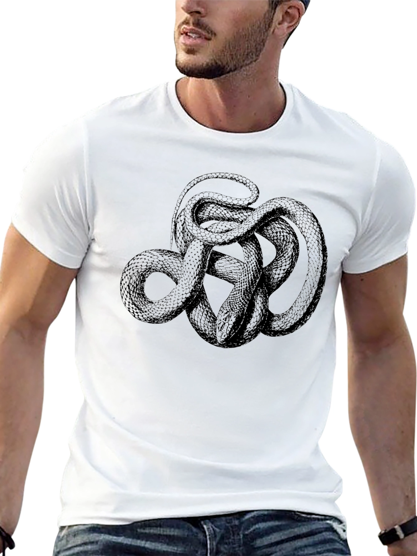 Black Black Snake Graphic Tee - Mens Casual Fashion view 13