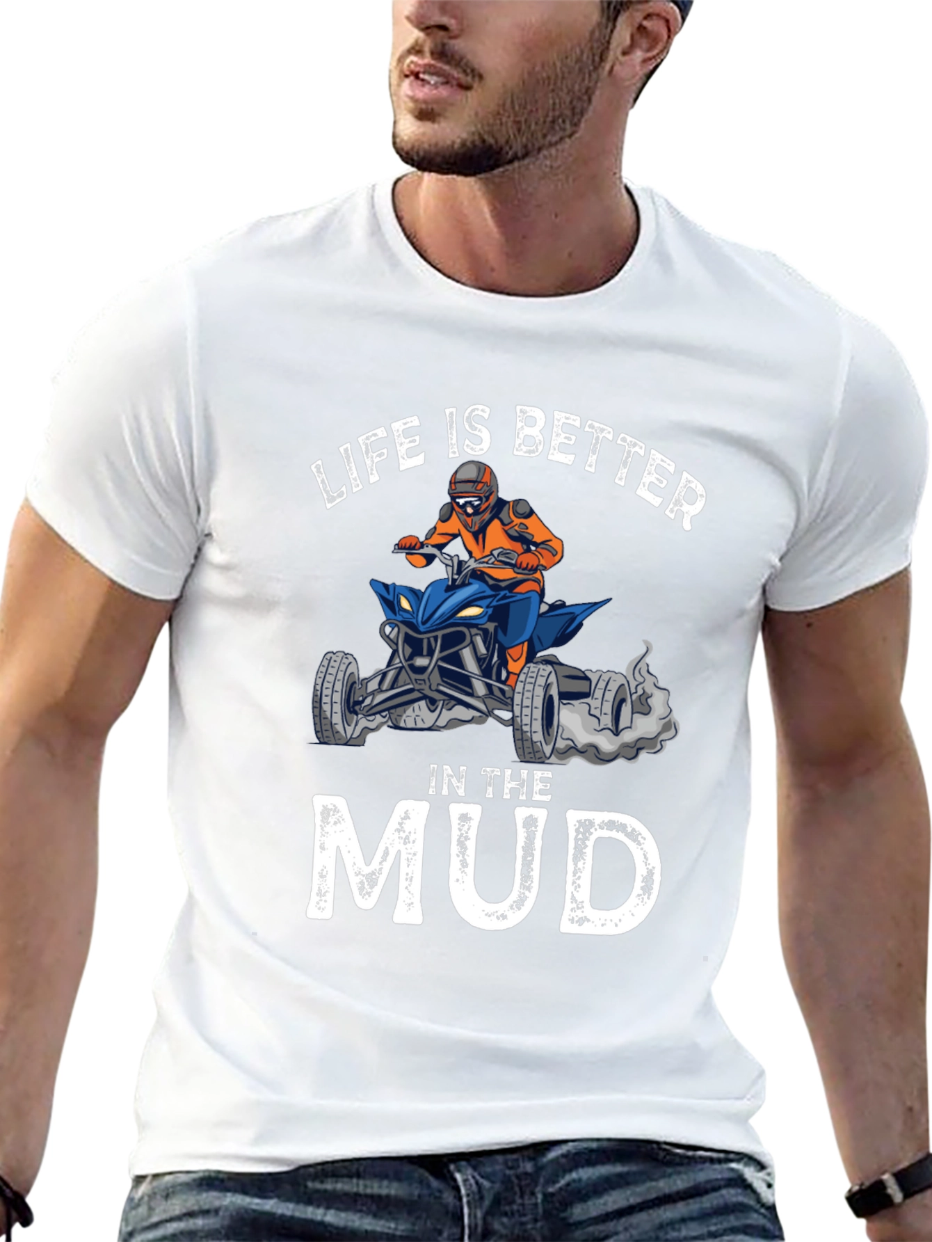 Black Life is Better in the Mud ATV T-Shirt view 13