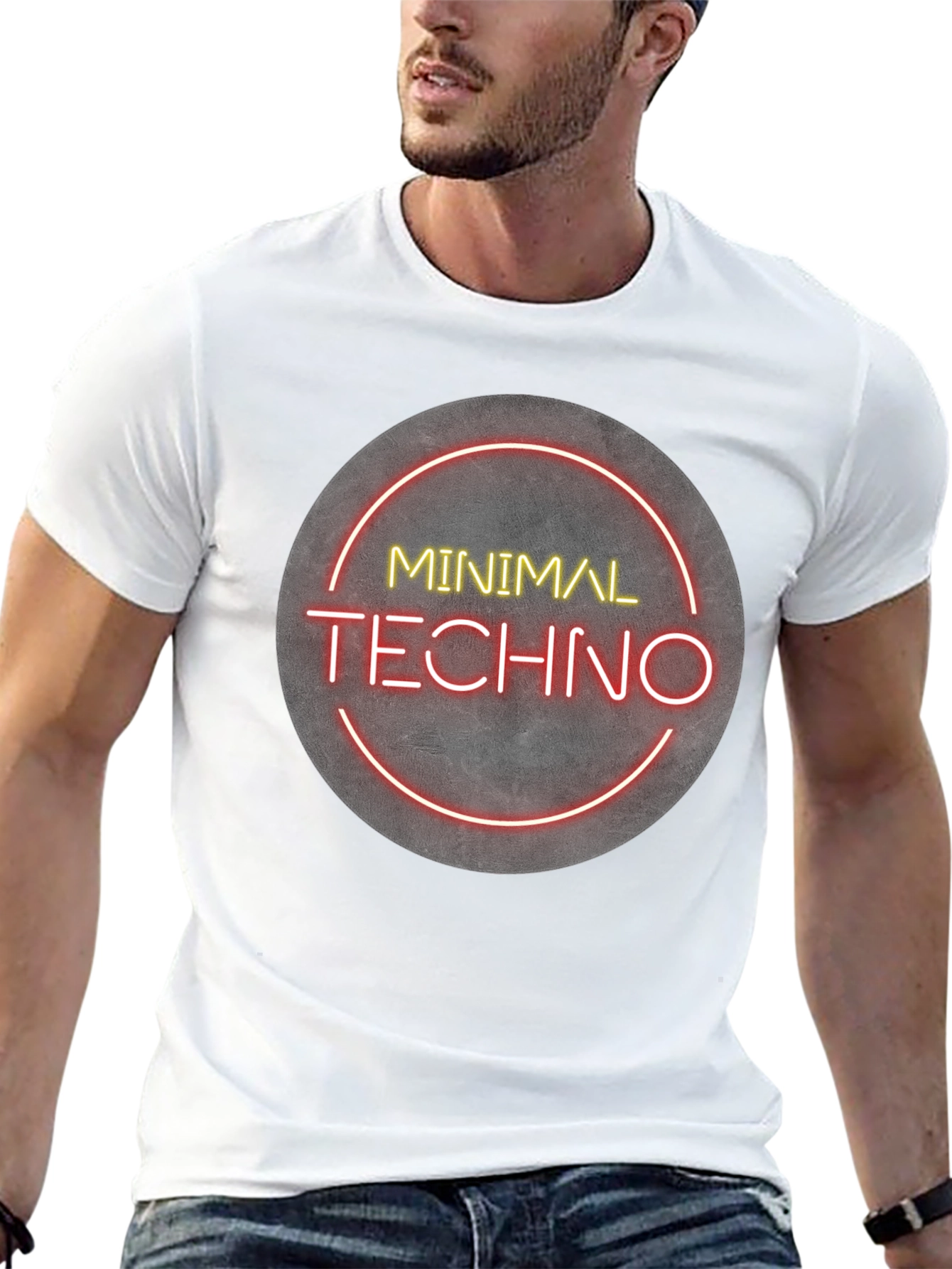 Black Minimal Techno Graphic Tee - Modern Music Shirt view 13
