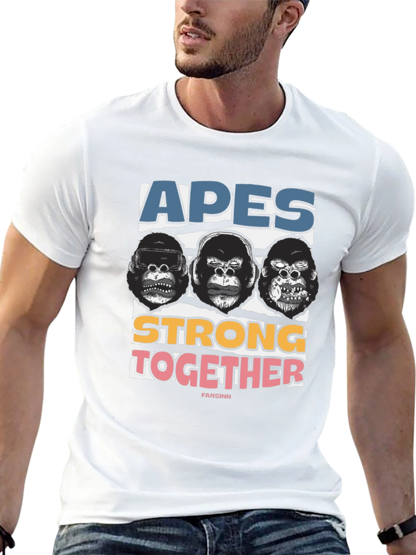 Black Apes Strong Together Graphic Tee - Black Cotton view 13