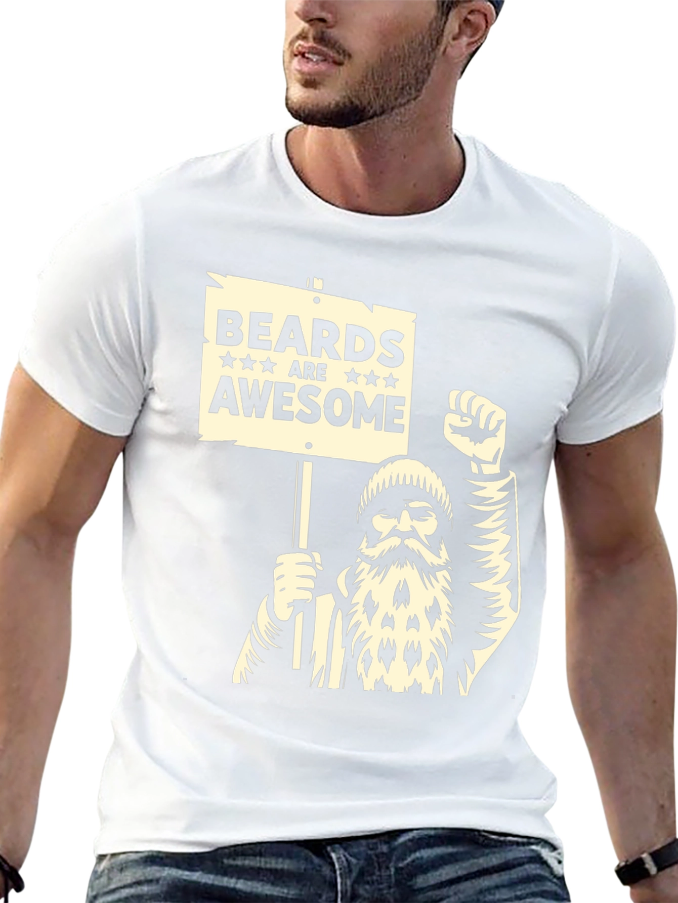 Black Beards Are Awesome T-Shirt - Black Graphic Tee view 13