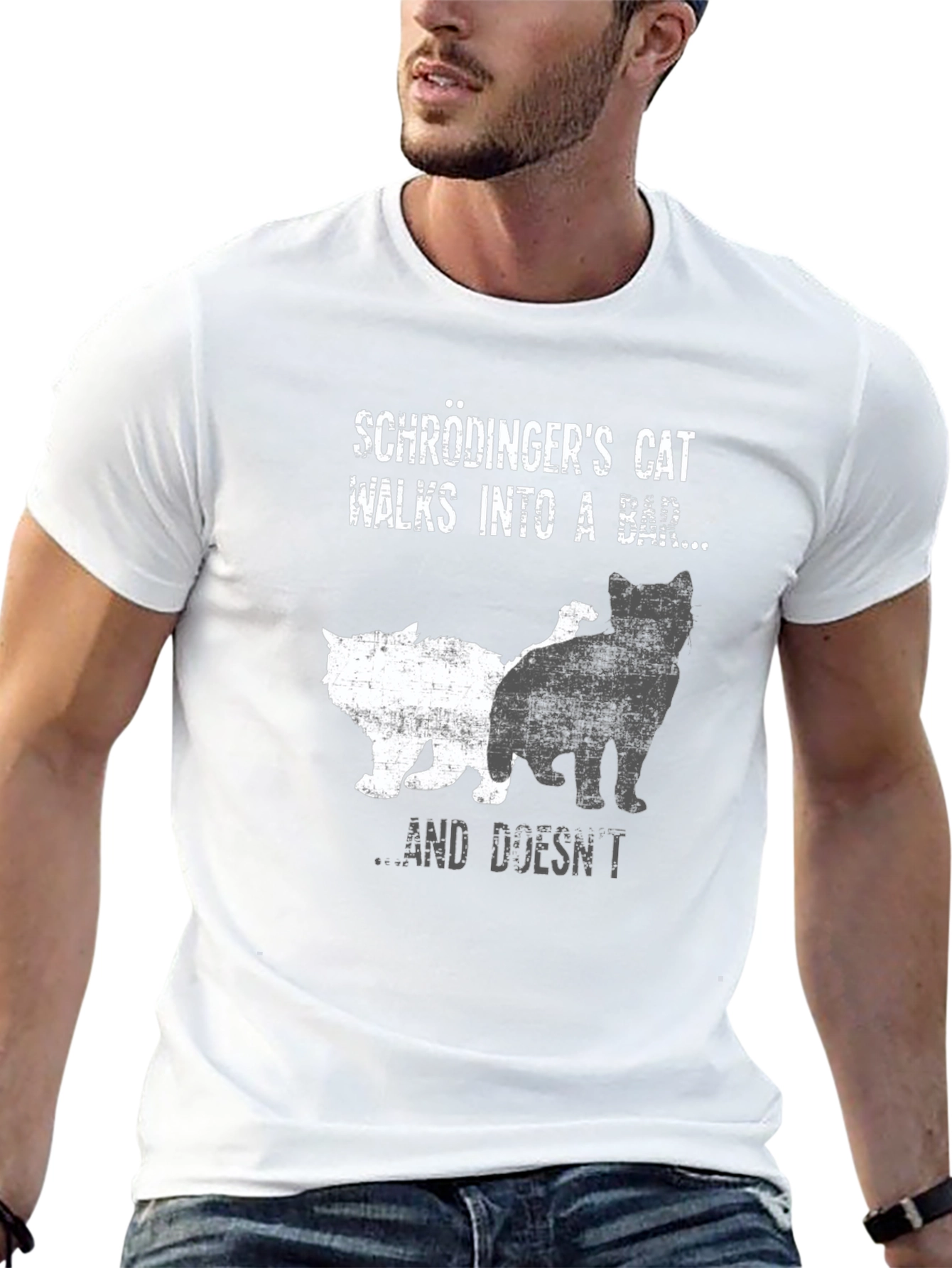 Black Schrödinger's Cat Novelty T-Shirt view 13