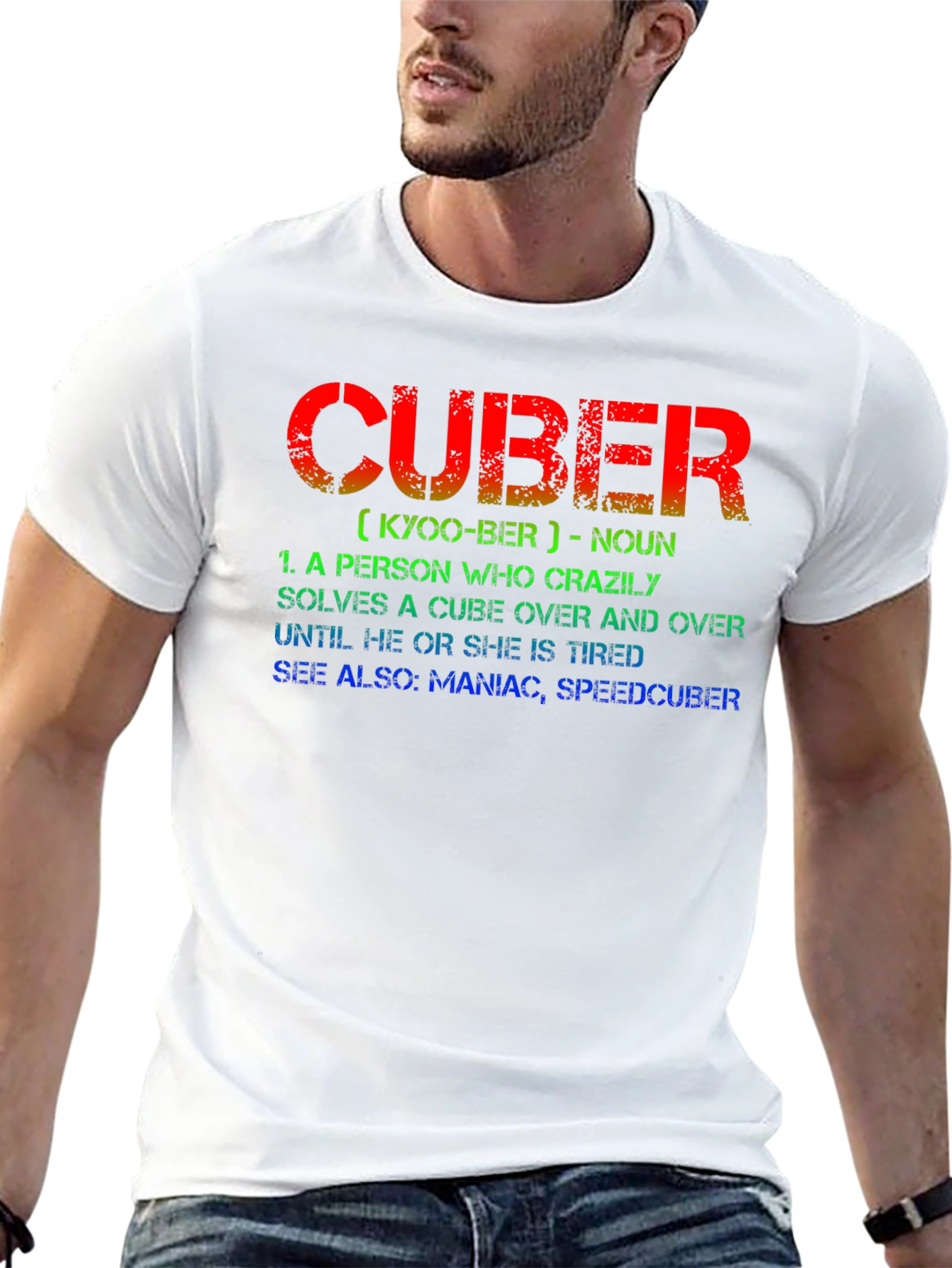 Black CUBER Definition Black T-Shirt - For Puzzle Lovers view 13