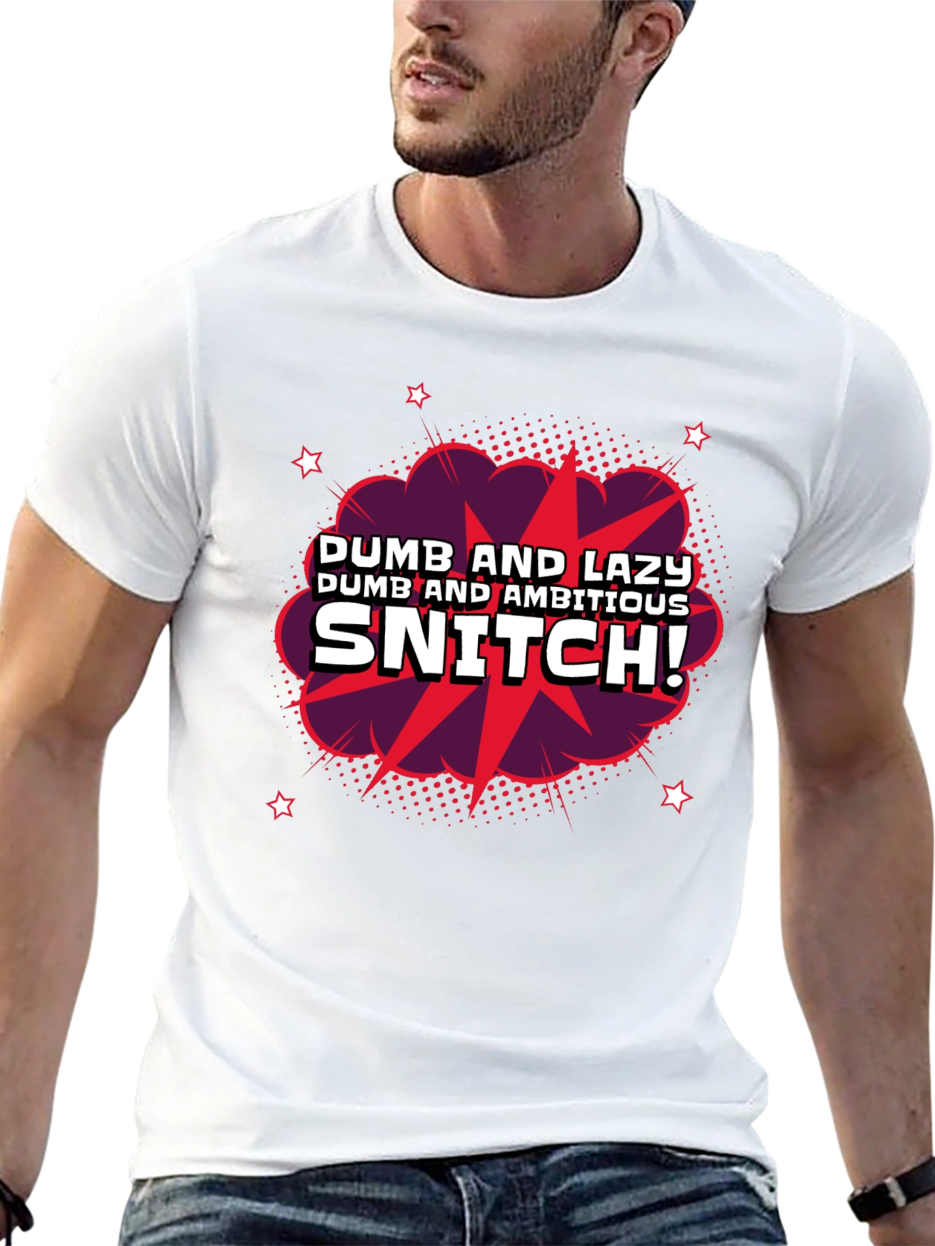 Black Dumb & Lazy Snitch Graphic T-Shirt view 13