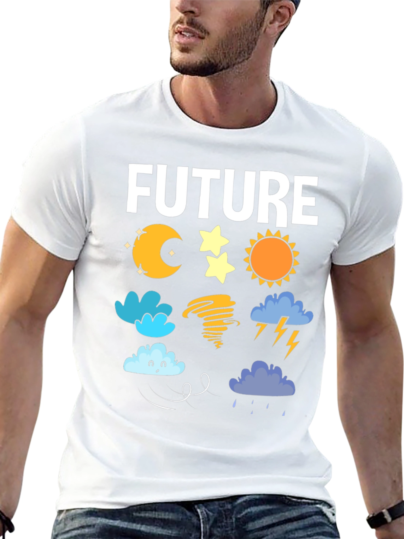 Black Future Weather Forecast T-Shirt | Novelty Tee view 13
