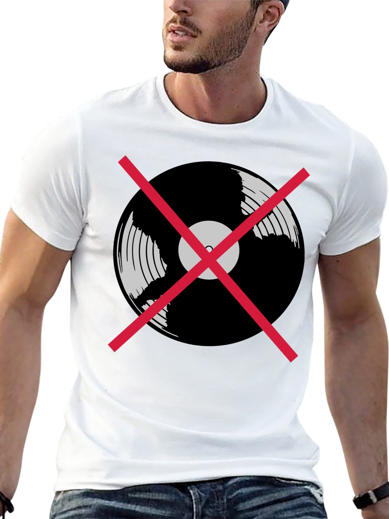 Black No Vinyl T-Shirt - Music Lover Tee view 13