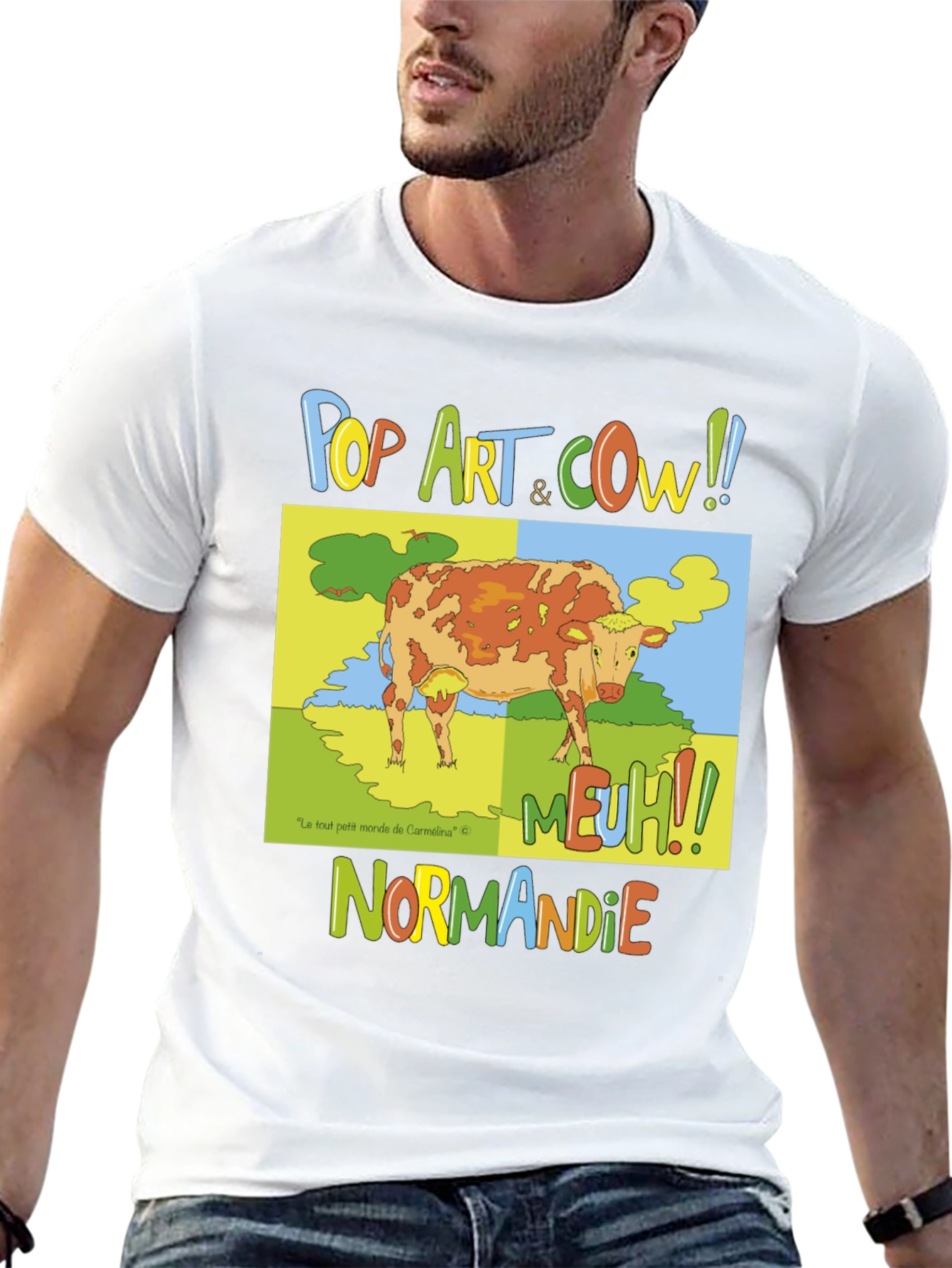 Black Pop Art Cow Graphic T-Shirt - Normandy Edition view 13