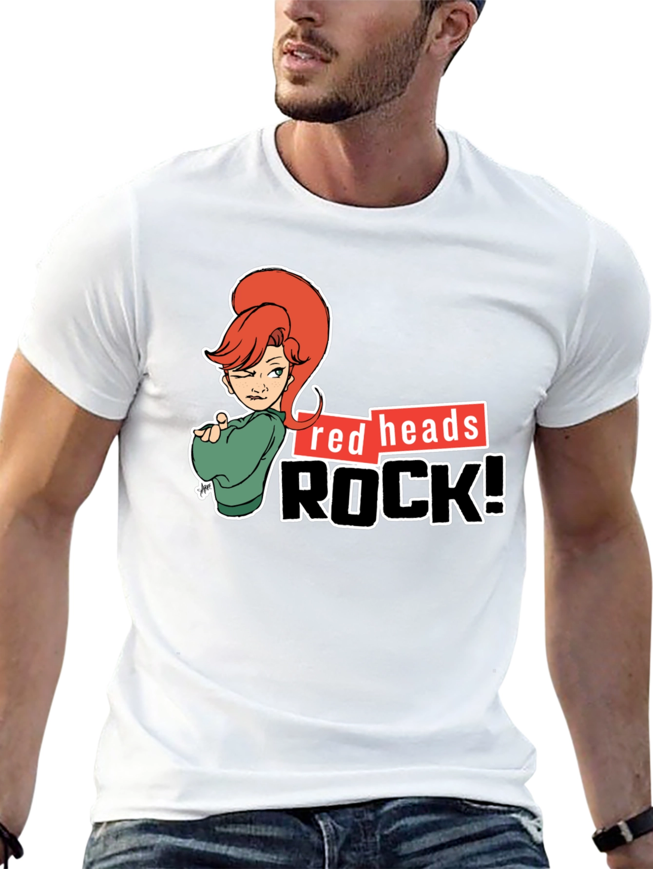 Black Redheads Rock! Graphic T-Shirt view 13