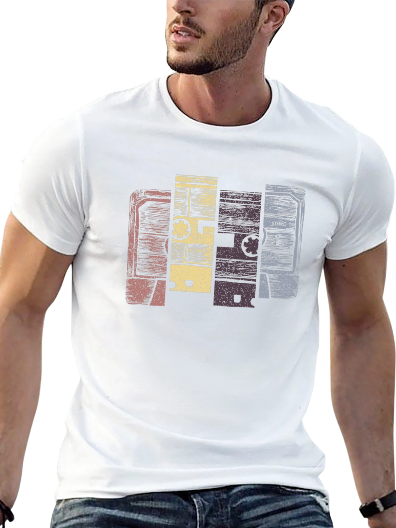 Black Vintage Cassette Tape Graphic T-Shirt view 13