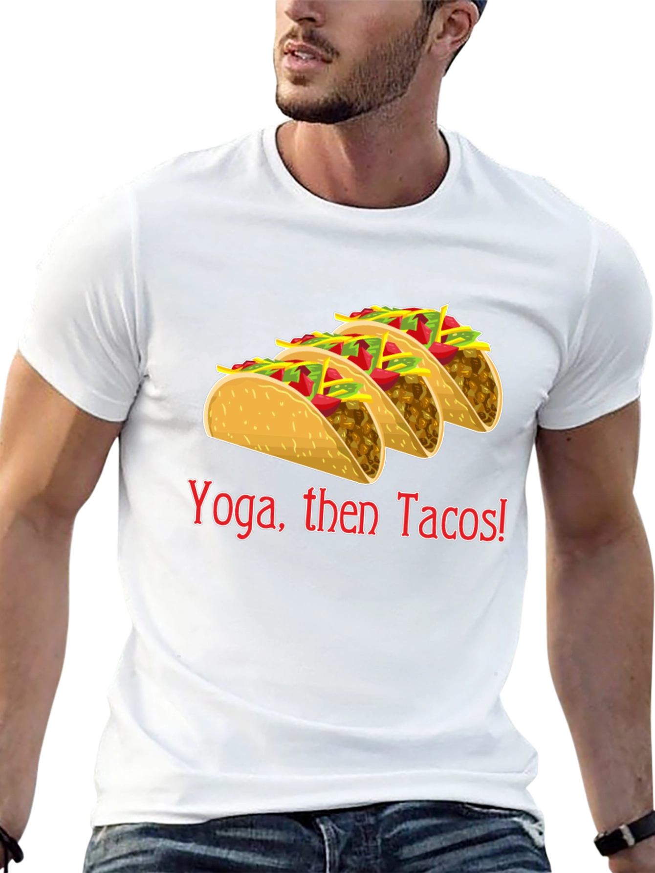 Black Yoga Then Tacos! Graphic Tee view 13