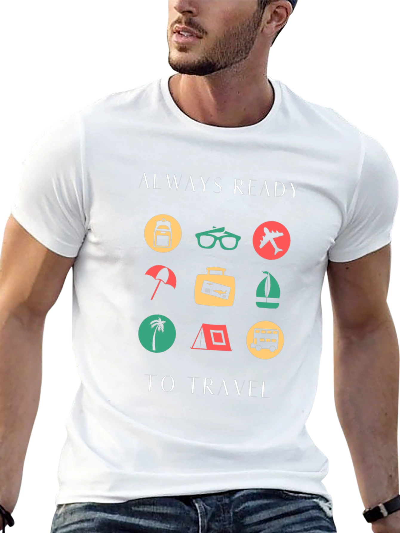 Black Always Ready to Travel Graphic T-Shirt view 13