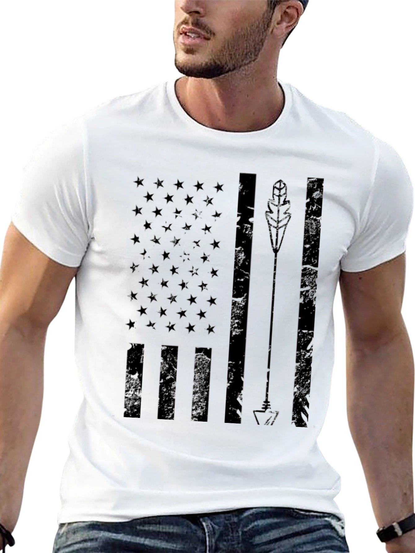 Black American Arrow Flag Graphic Tee - Black view 13