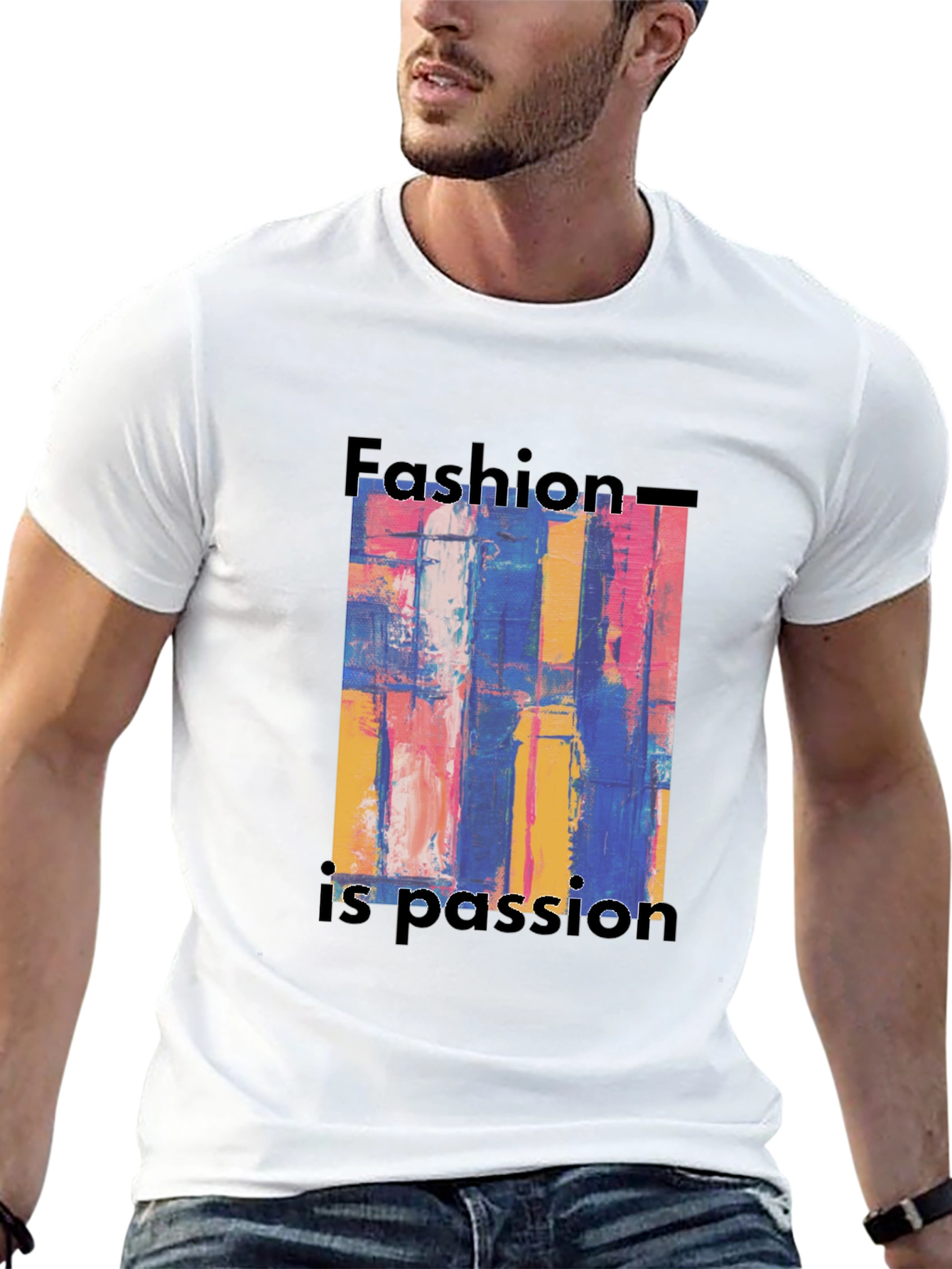 Black Abstract Art Fashion is Passion Graphic Tee view 13