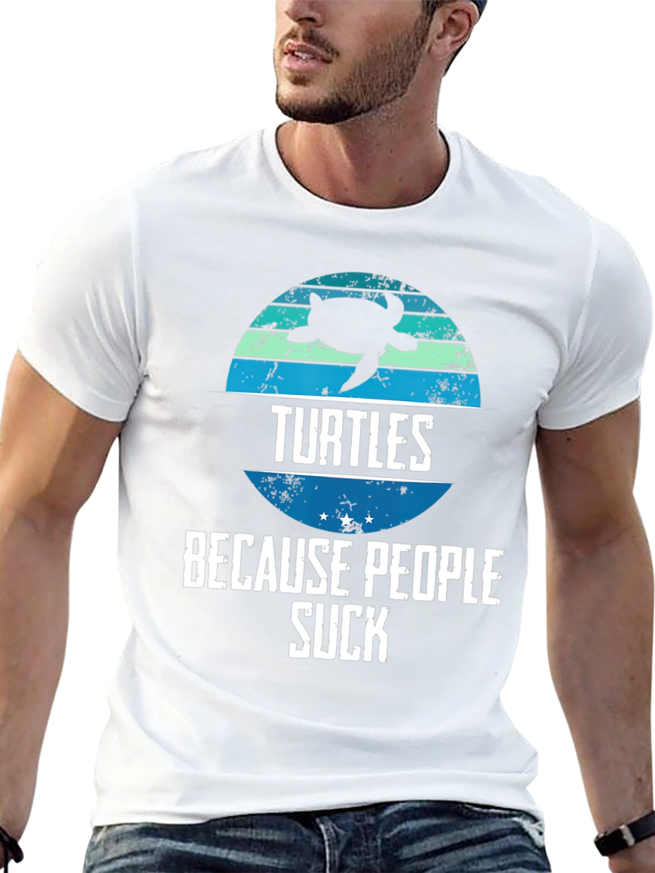 Black Turtles Because People Suck Graphic Tee view 13