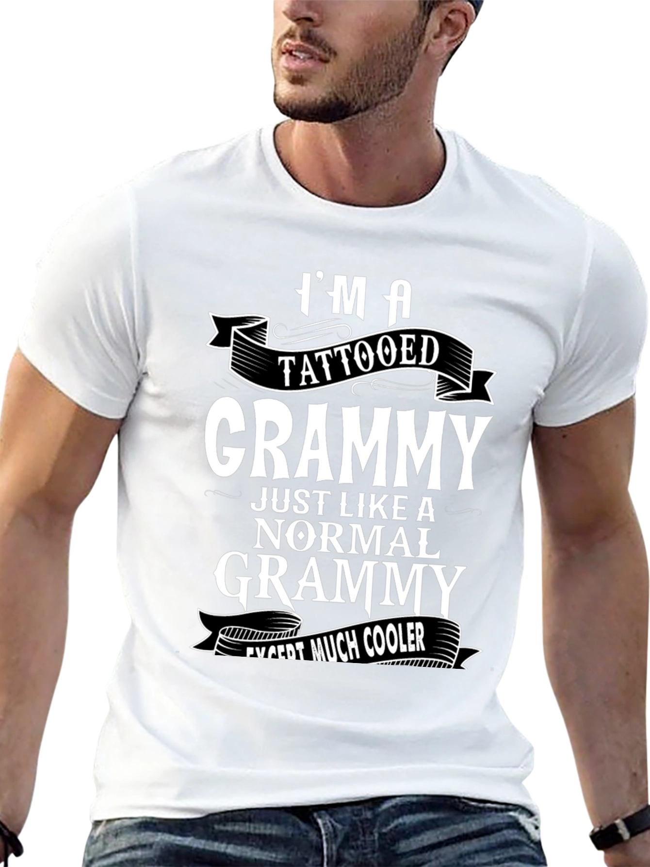 Black Tattooed Grammy Graphic T-Shirt - Cool Grandma Tee view 13