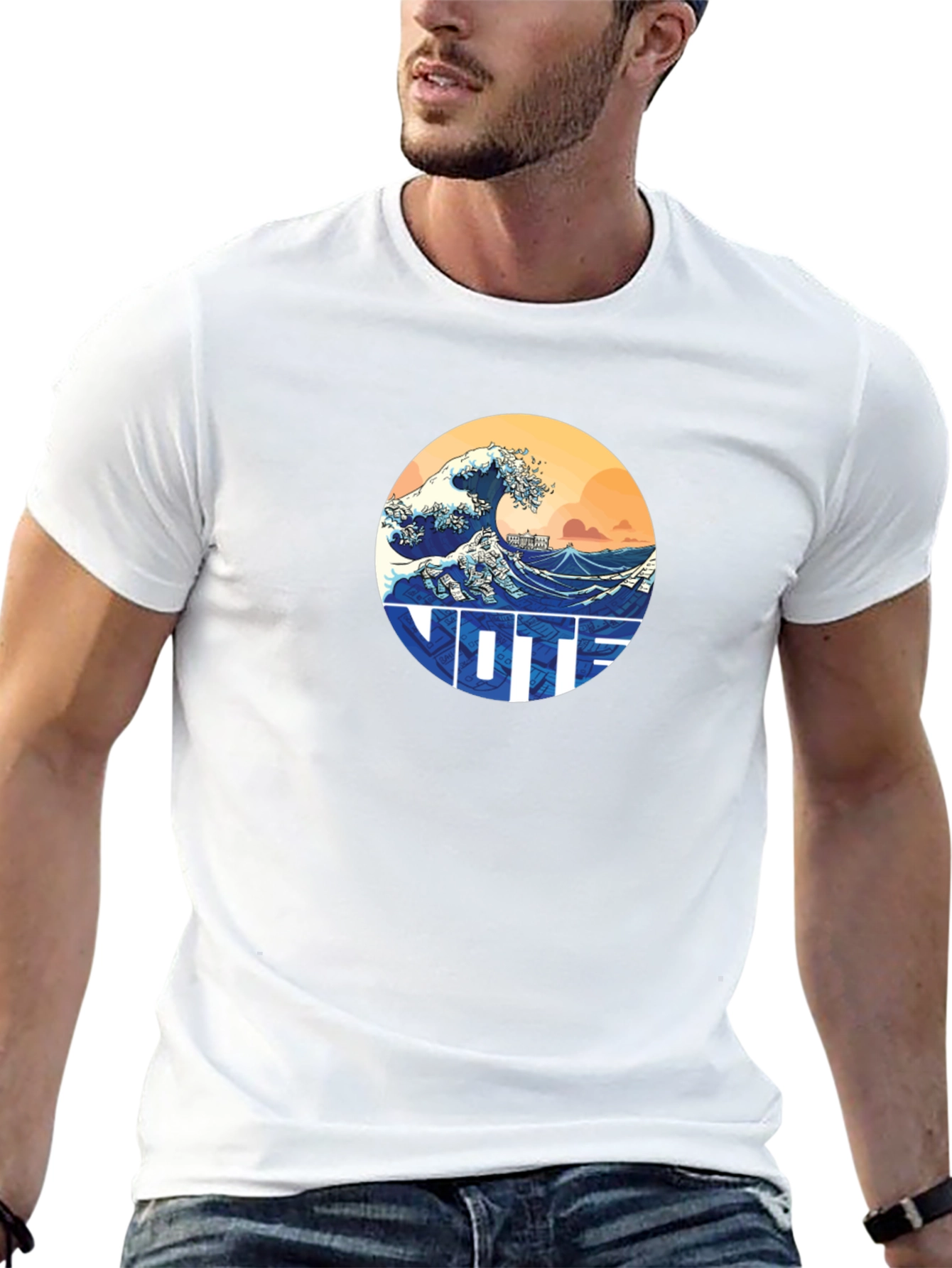 Black Great Wave VOTE Graphic Tee - Stylish & Comfortable view 13