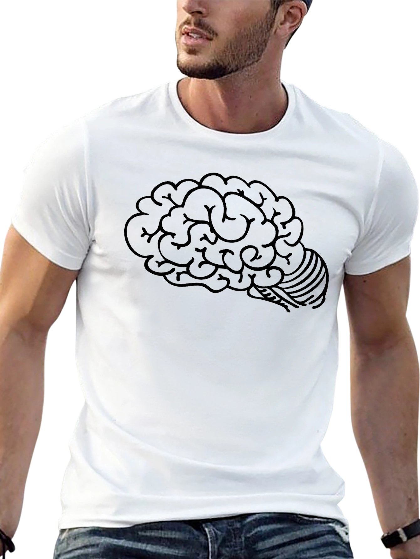 Black Brain Graphic Tee - Mens Black Short Sleeve view 13
