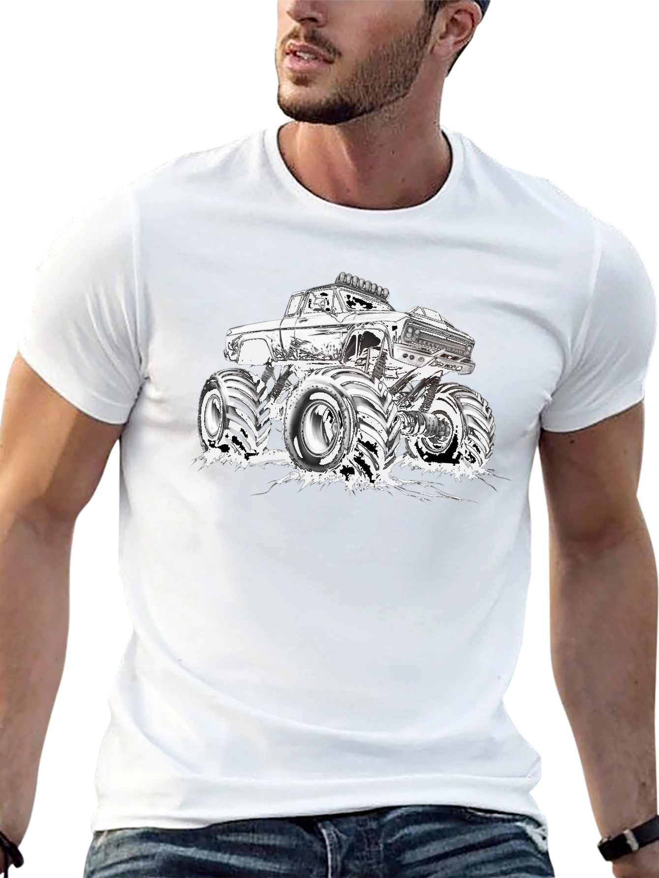 Black Monster Truck Graphic Tee - Black view 13