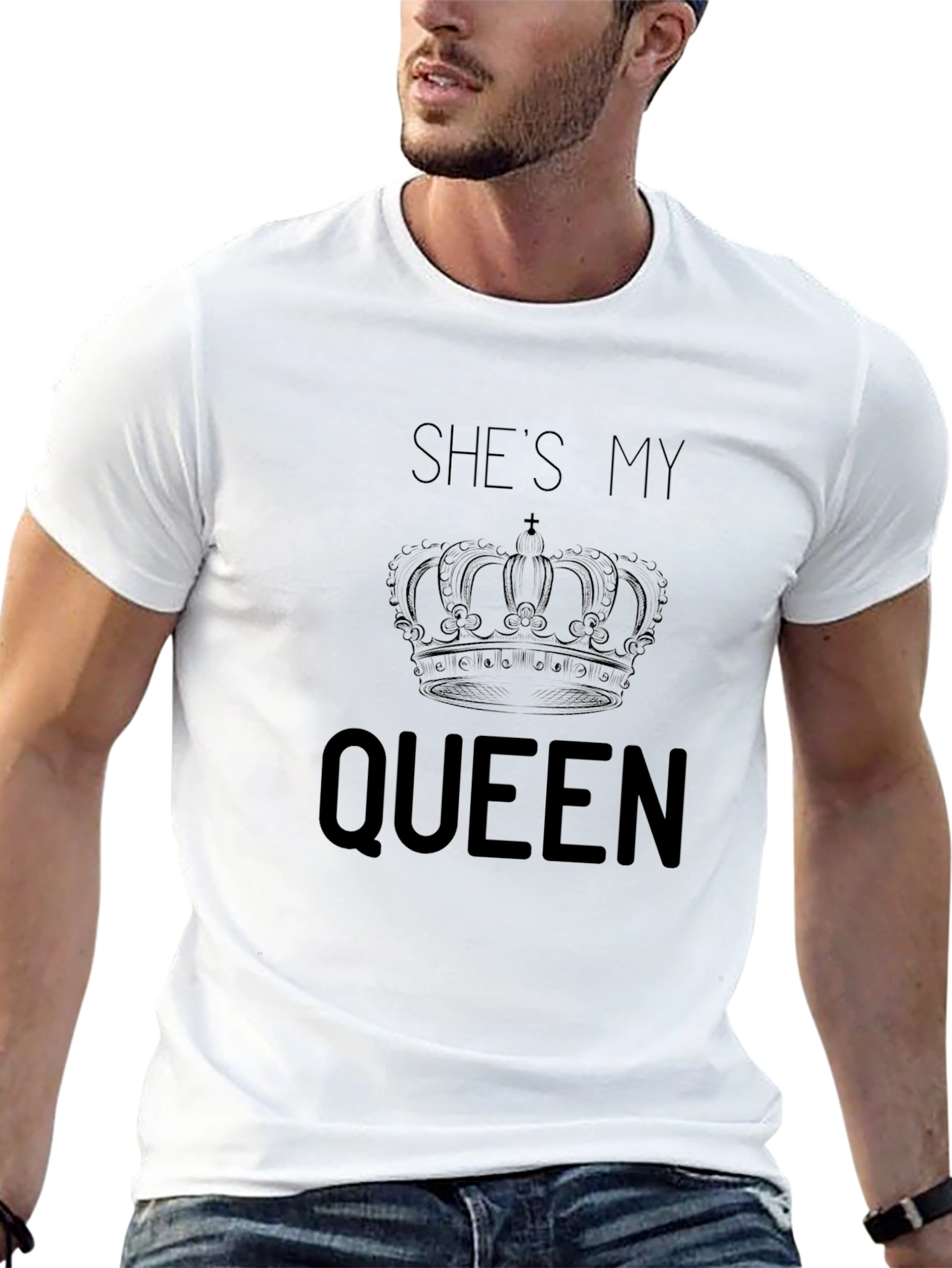 Black She's My Queen Crown Graphic T-Shirt view 13