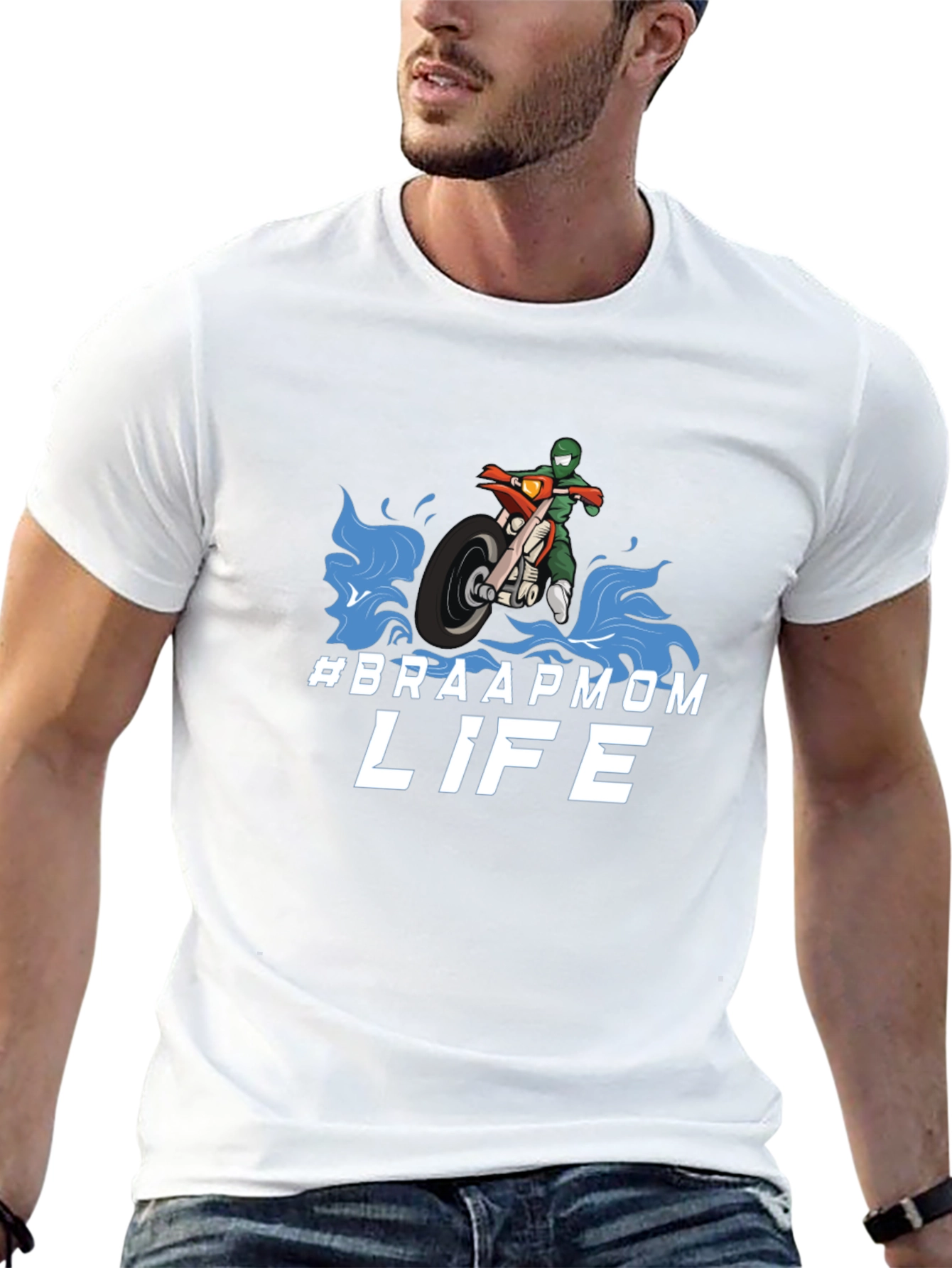 Black #Braapmom Life T-Shirt - Motocross Mom Tee view 13