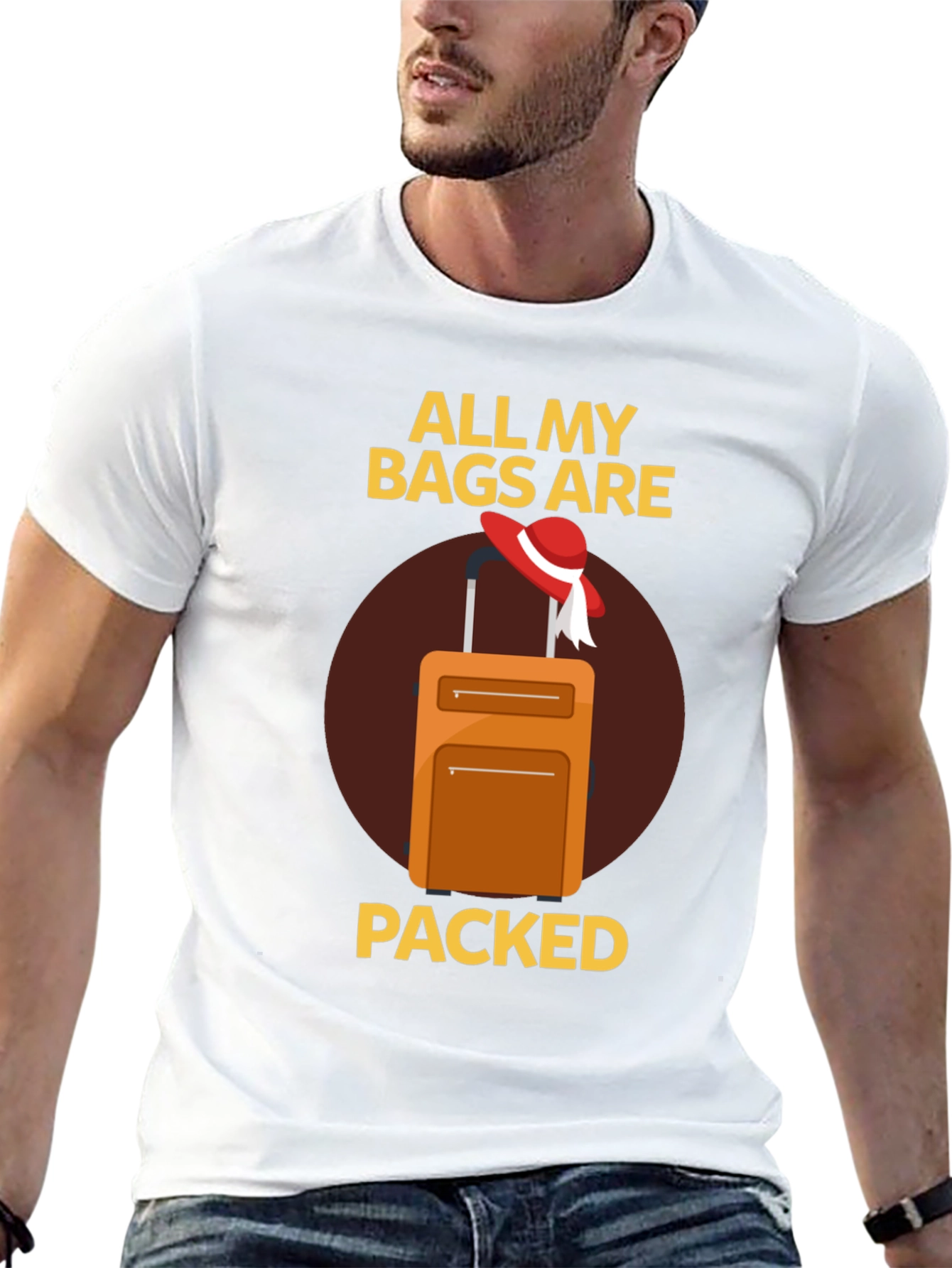 Black All My Bags Are Packed T-Shirt - Travel Ready! view 13