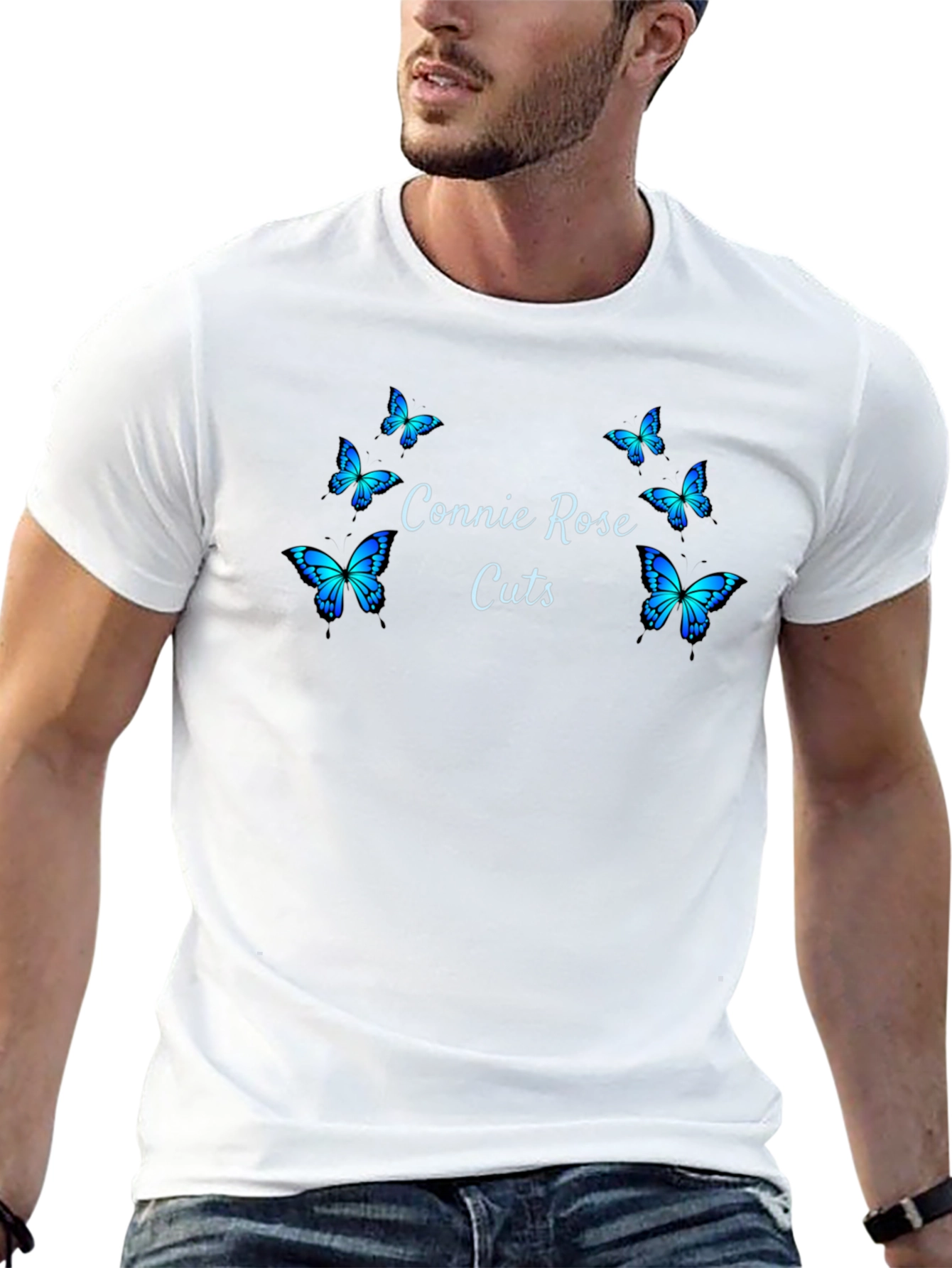 Black Connie Rose Cuts Butterfly Graphic Tee - Black view 13