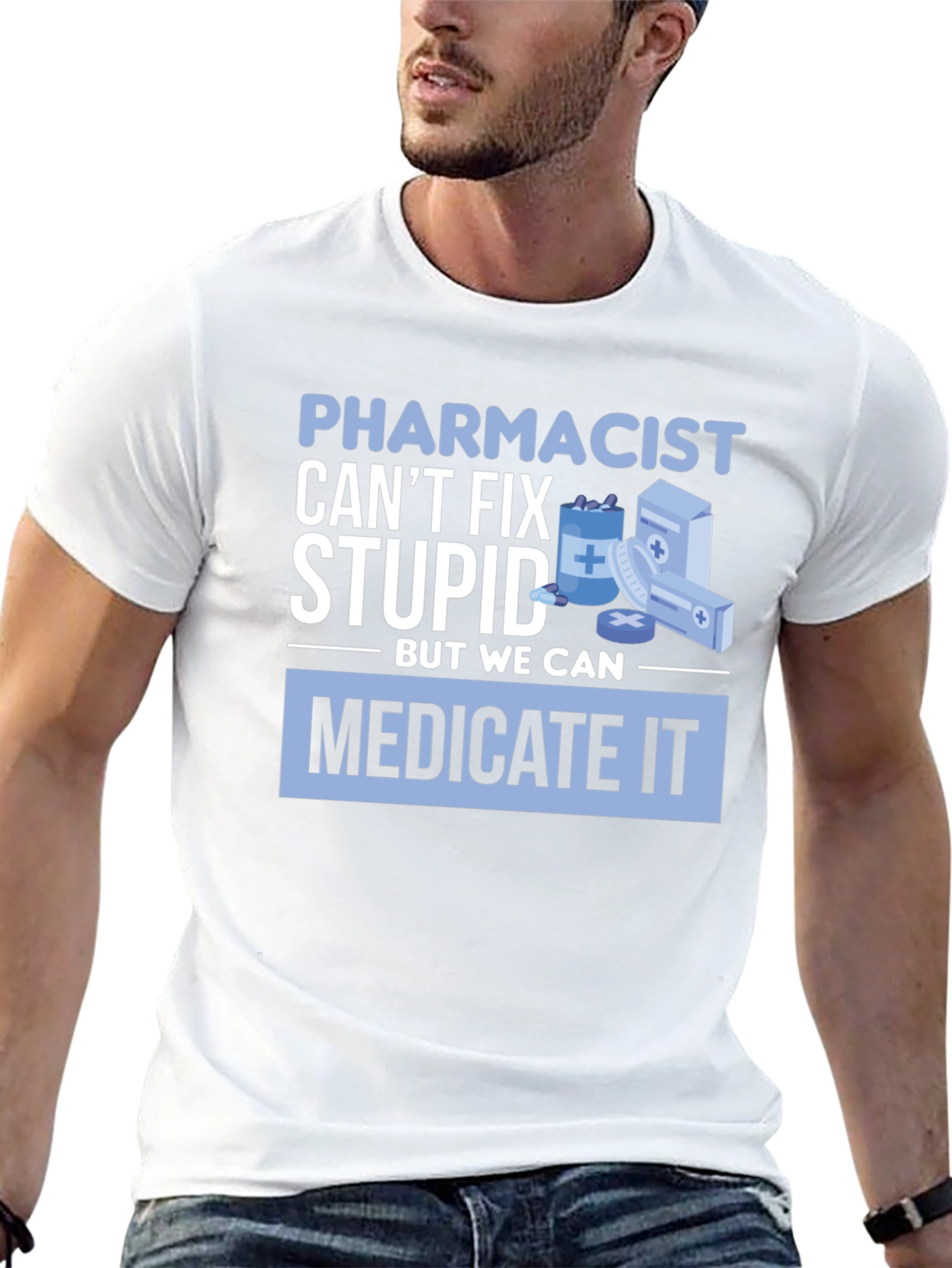 Black Pharmacist Can't Fix Stupid T-Shirt view 13