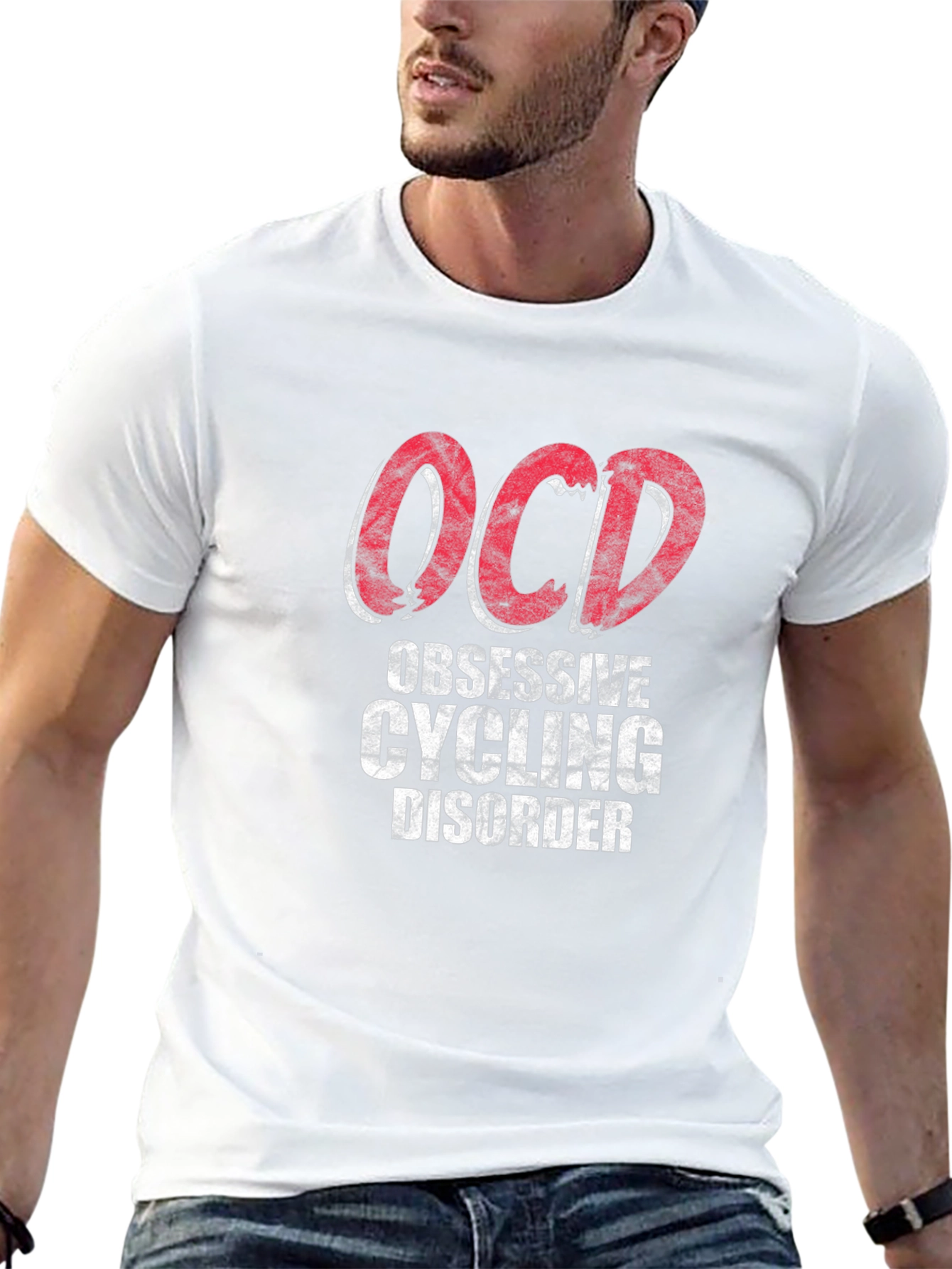 Black OCD Obsessive Cycling Disorder T-Shirt view 13