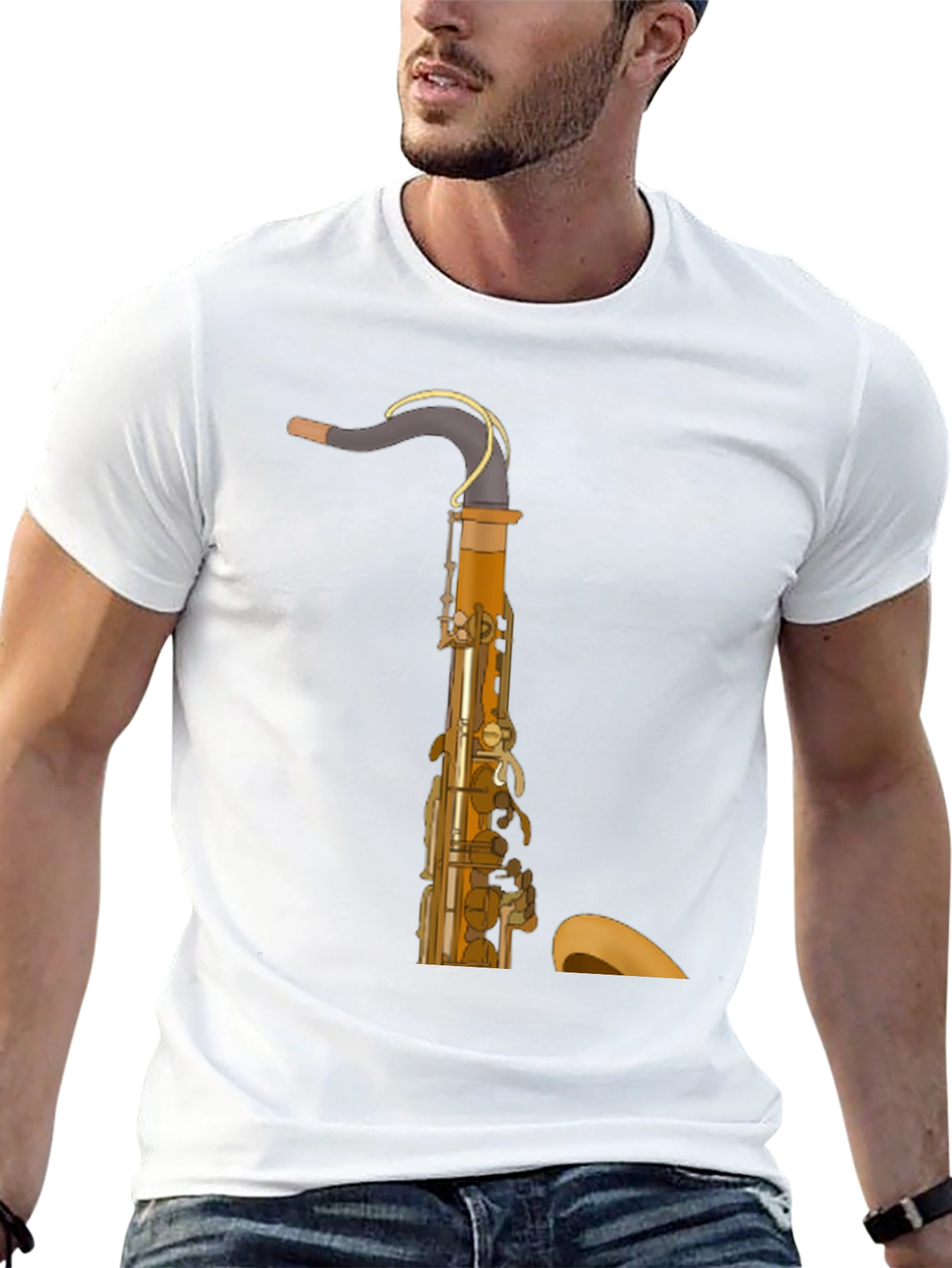 Black Saxophone Graphic T-Shirt - Musician Style view 13