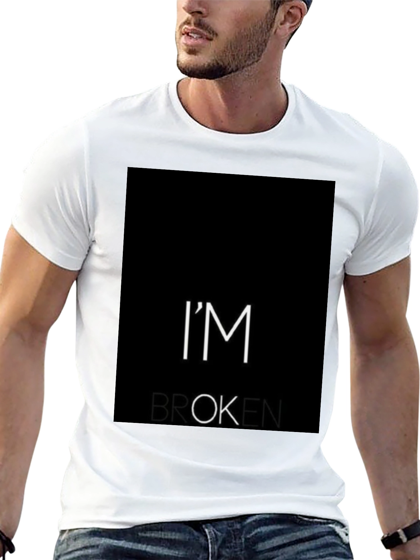 Black I'm Broken T-Shirt - Black Graphic Tee view 13