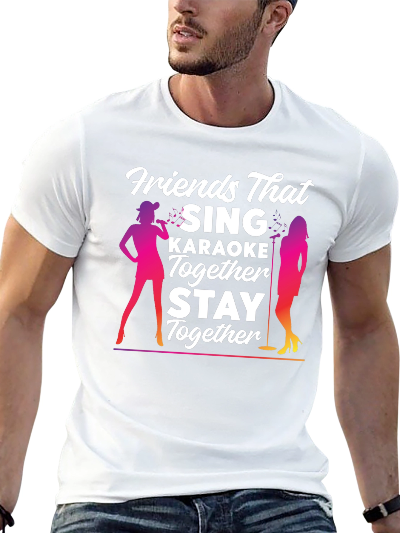 Black Friends Karaoke T-Shirt - Sing Together, Stay Together! view 13