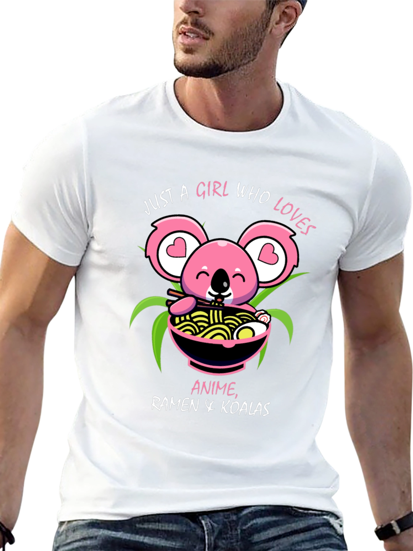 Black Anime Ramen Koala T-Shirt view 13