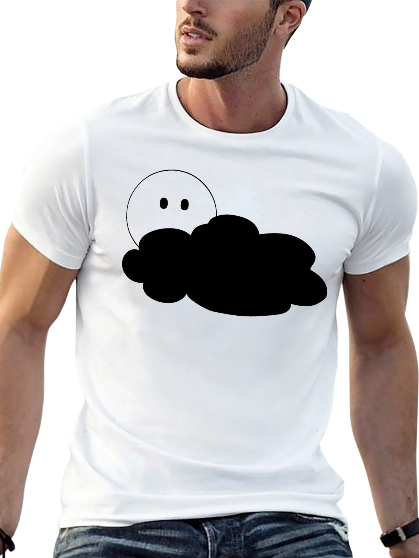 Black Cloudy Hideaway Graphic Tee - Black Cotton Comfort view 13