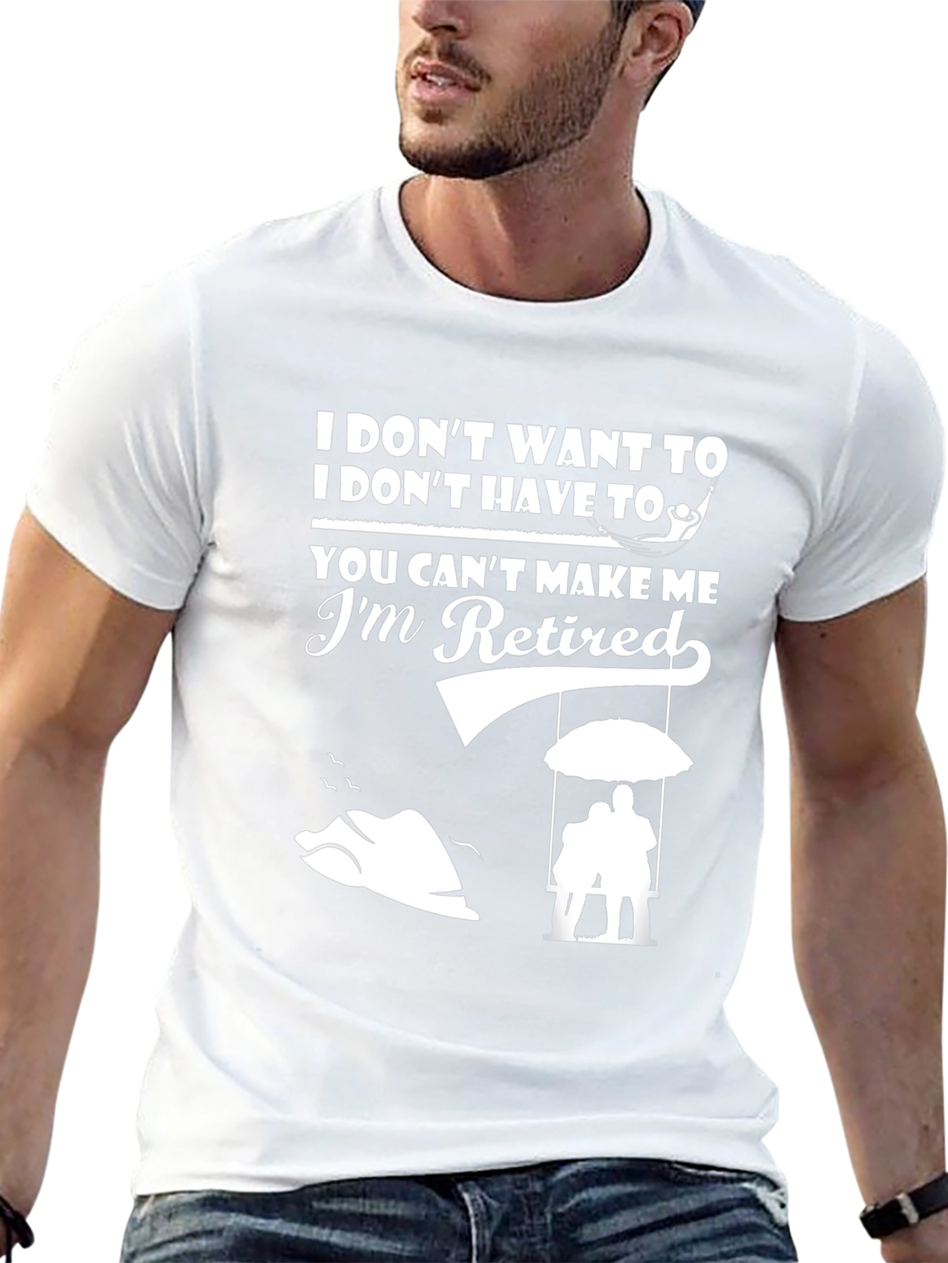 Black Retired - I Don't Want To Graphic T-Shirt view 13