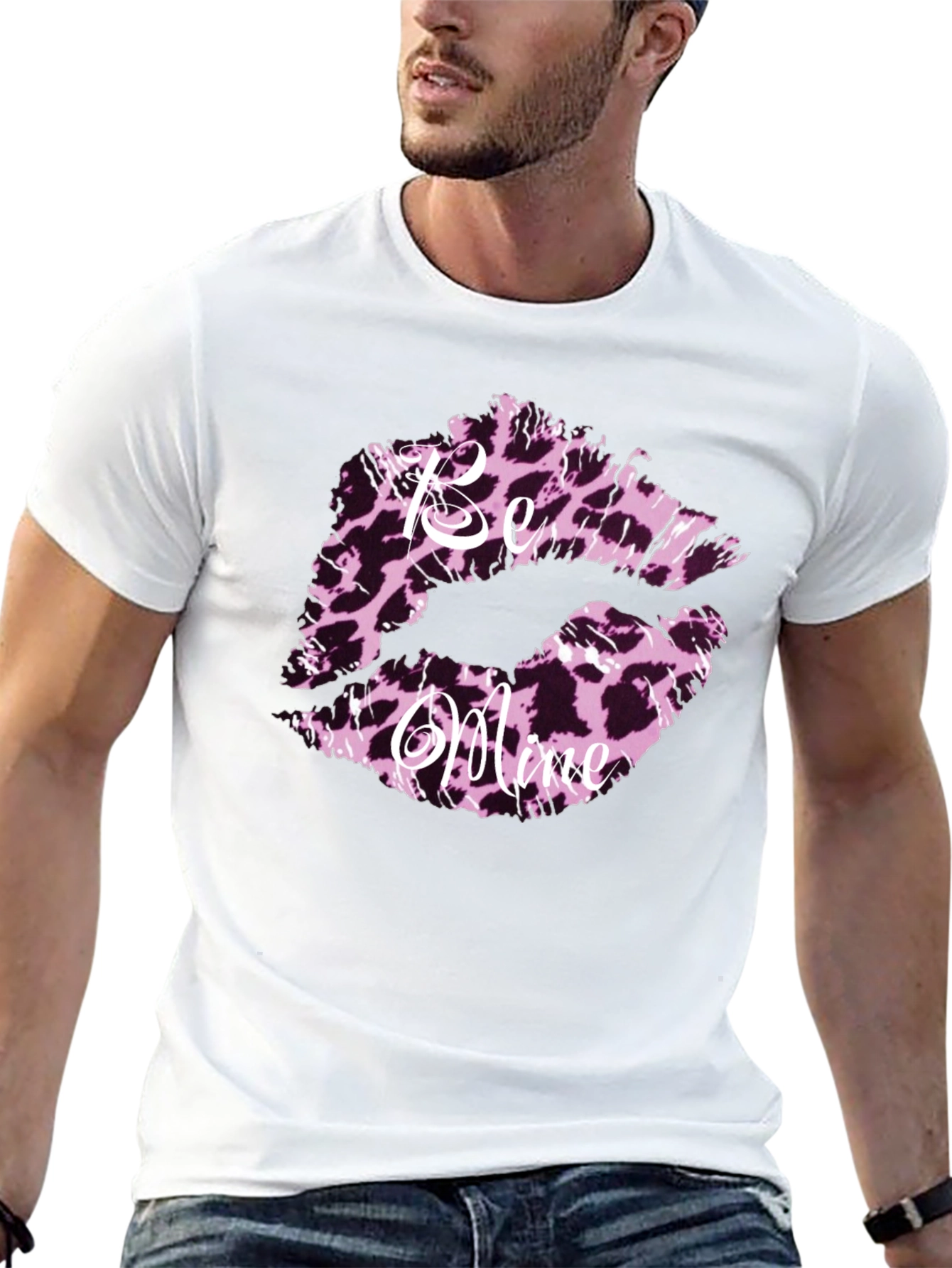 Black Be Mine Leopard Print Lips Graphic Tee view 13
