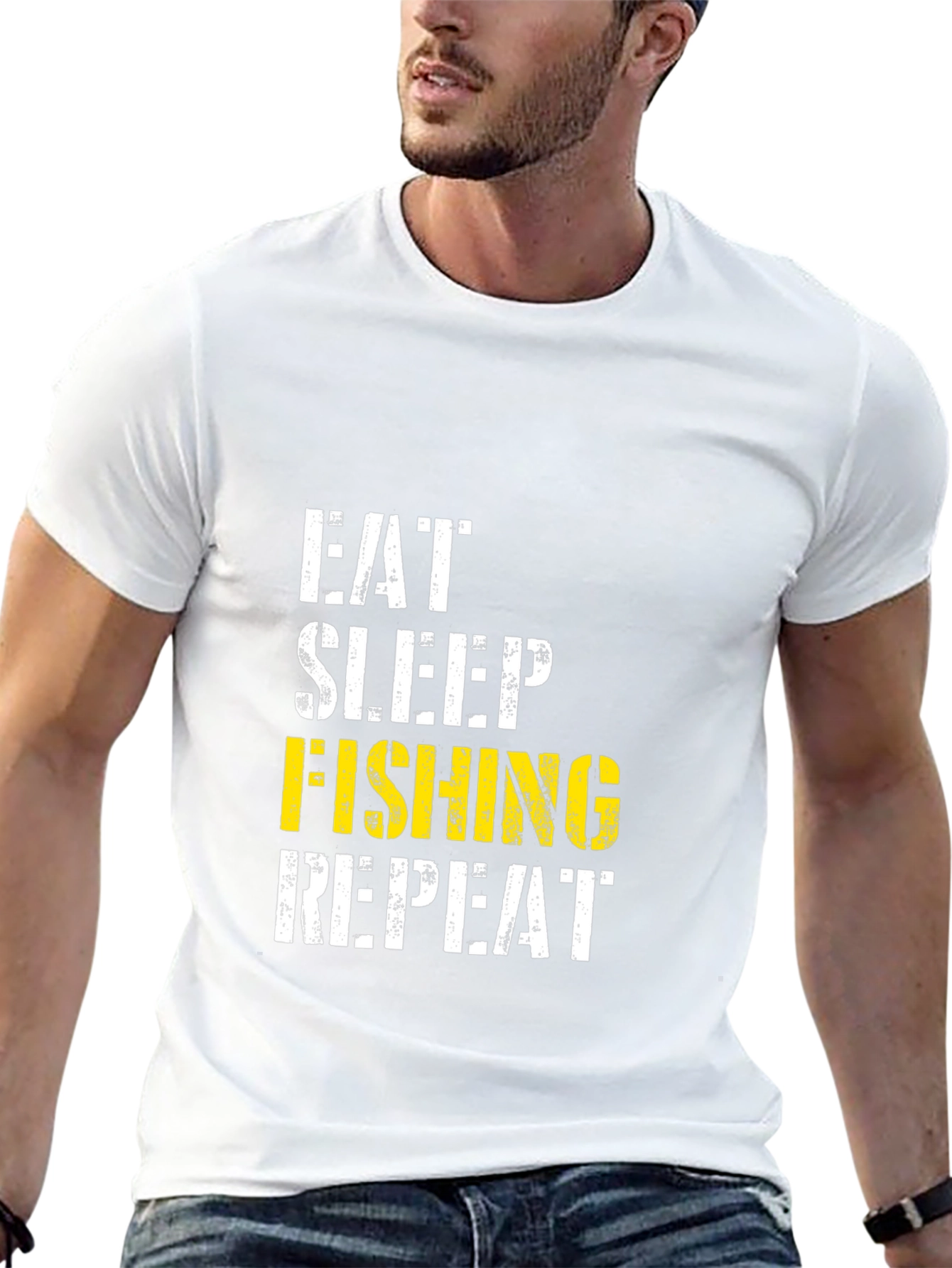 Black Eat Sleep Fishing Repeat - Men's Graphic Tee view 13
