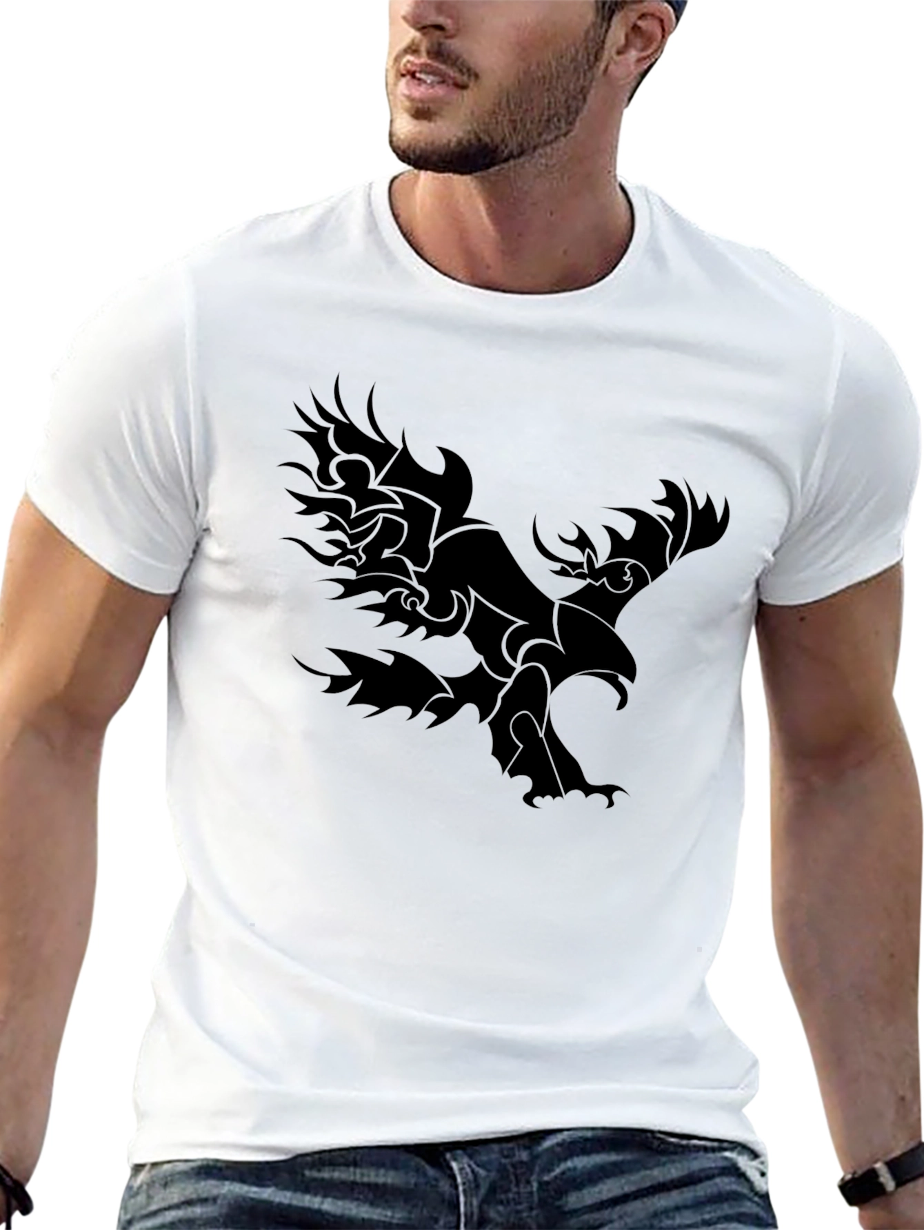 Black Black Eagle Graphic Tee - Men's Fashion view 13