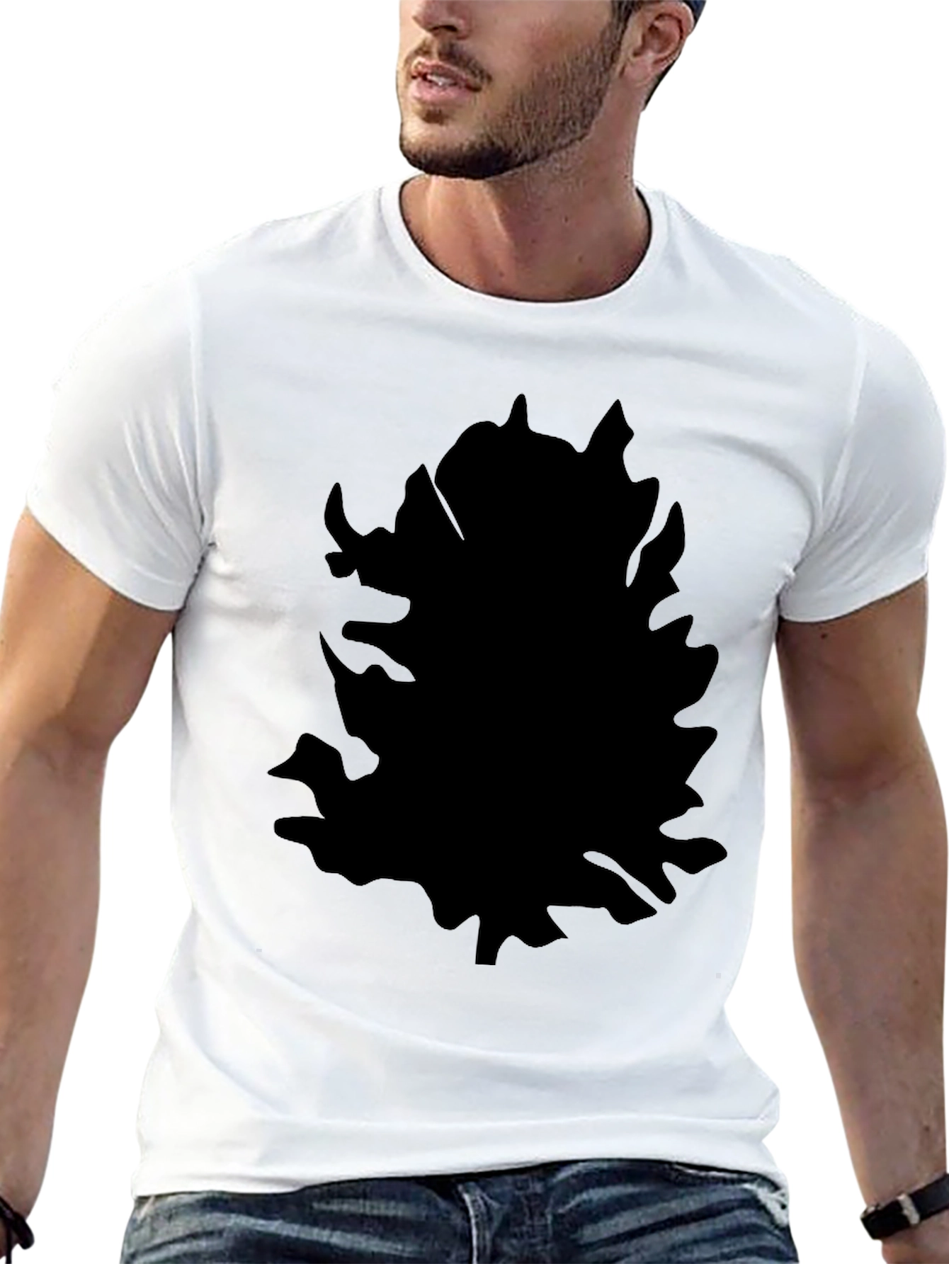 Black Men's Graphic Black T-Shirt view 13
