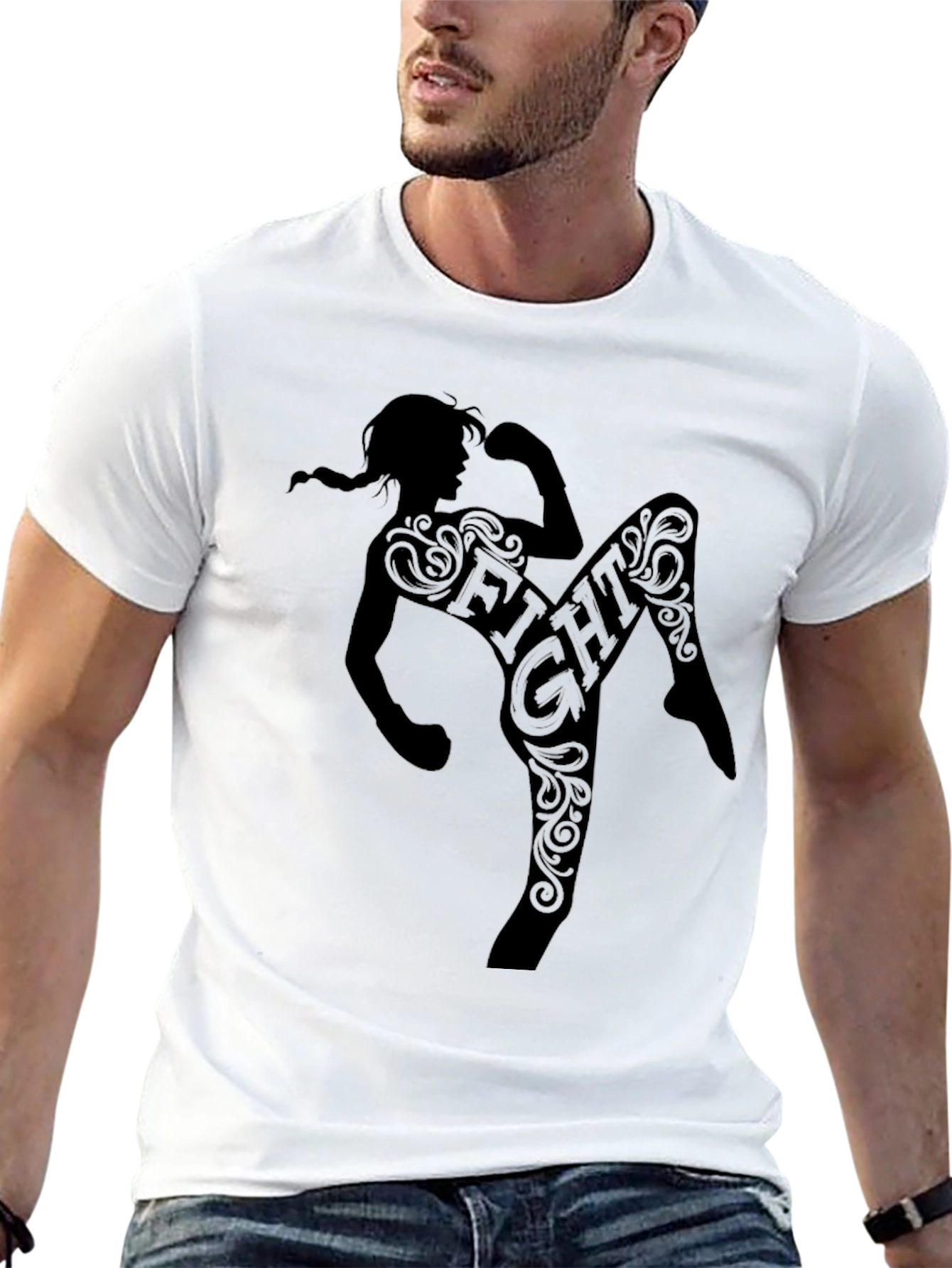 Black Black Fight Graphic Tee - Martial Arts Inspired view 13