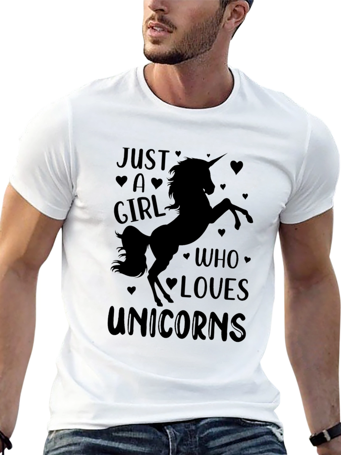 Black Just A Girl Who Loves Unicorns Graphic Tee view 13