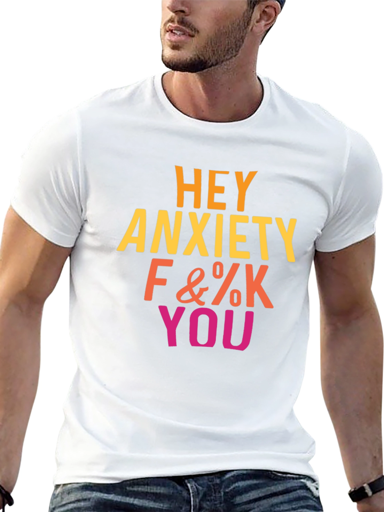 Black Hey Anxiety T-Shirt view 13