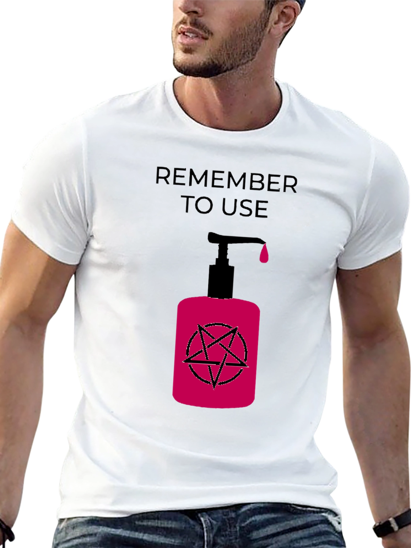 Black Remember to Use T-Shirt with Dark Humor Design view 13