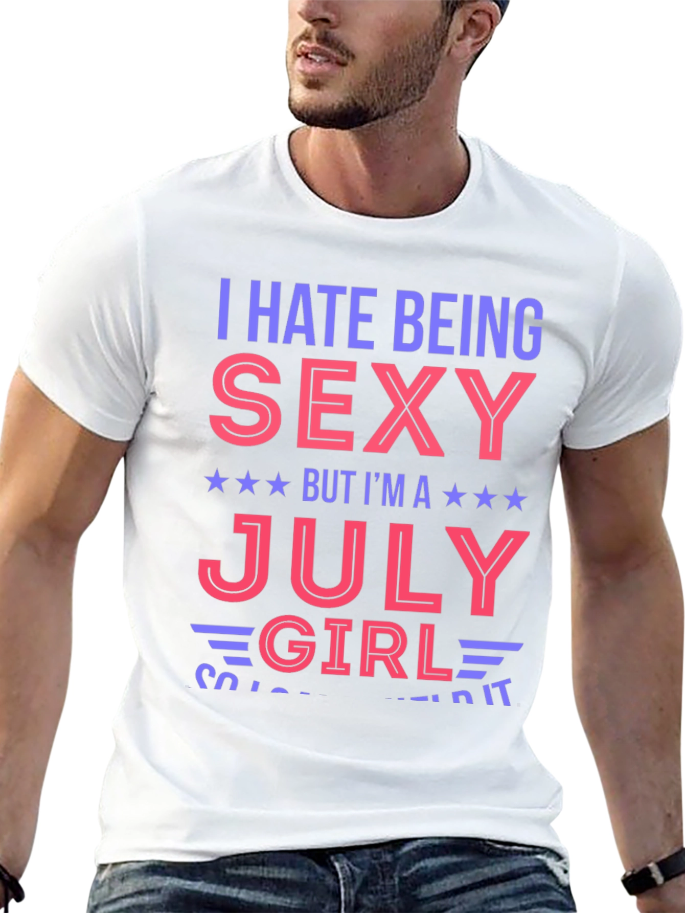 Black I Hate Being Sexy July Girl Graphic T-Shirt view 13