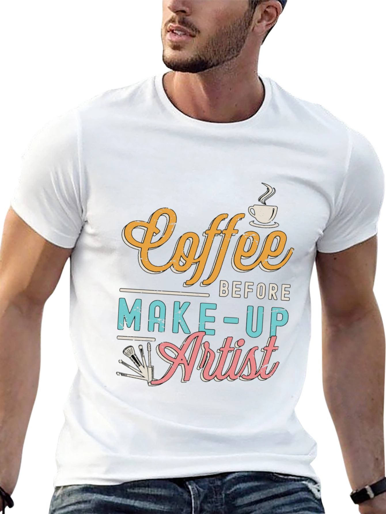 Black Coffee Before Makeup Artist T-Shirt - Stylish & Comfortable view 13