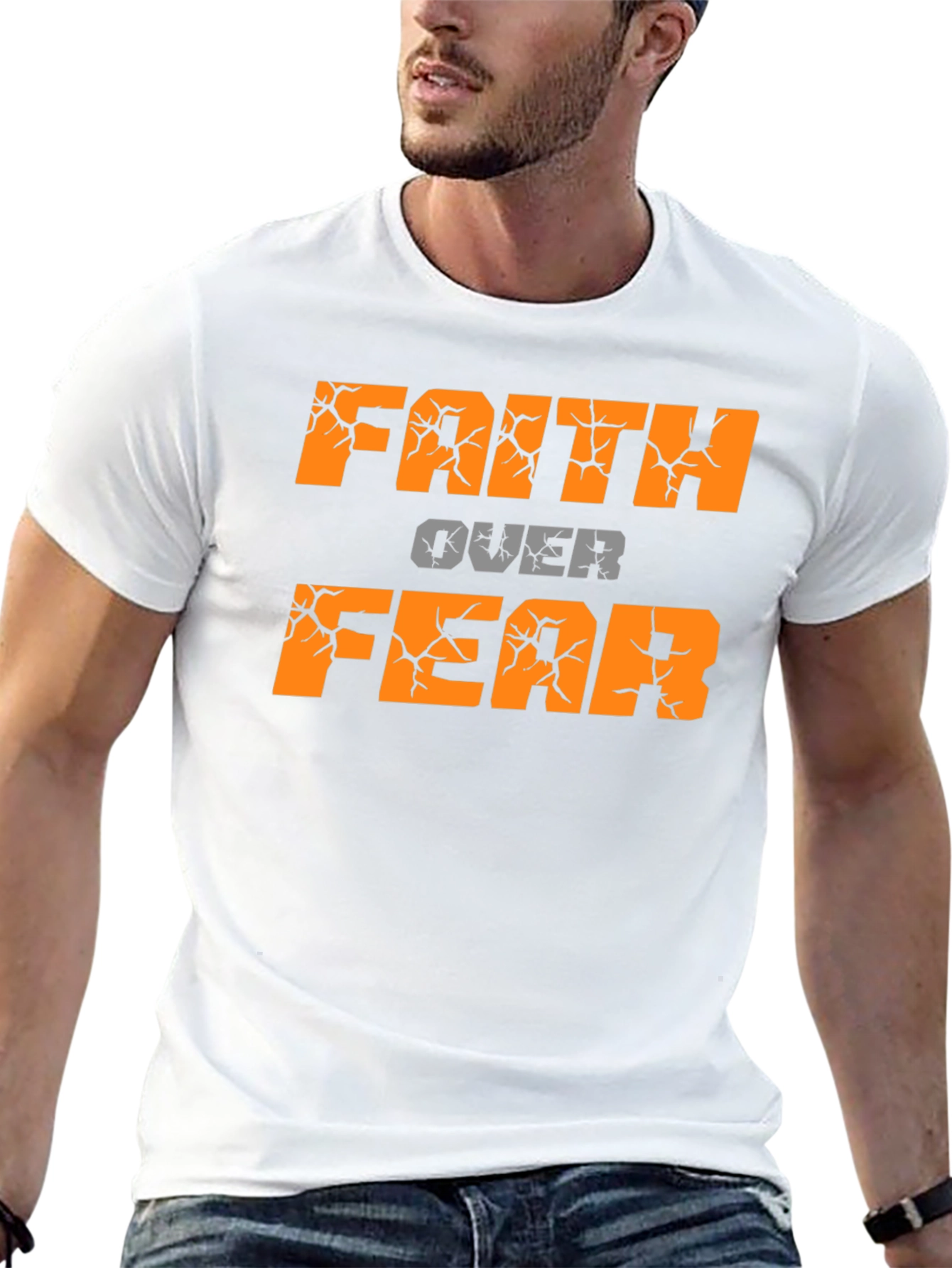 Black Faith Over Fear Black T-Shirt view 13