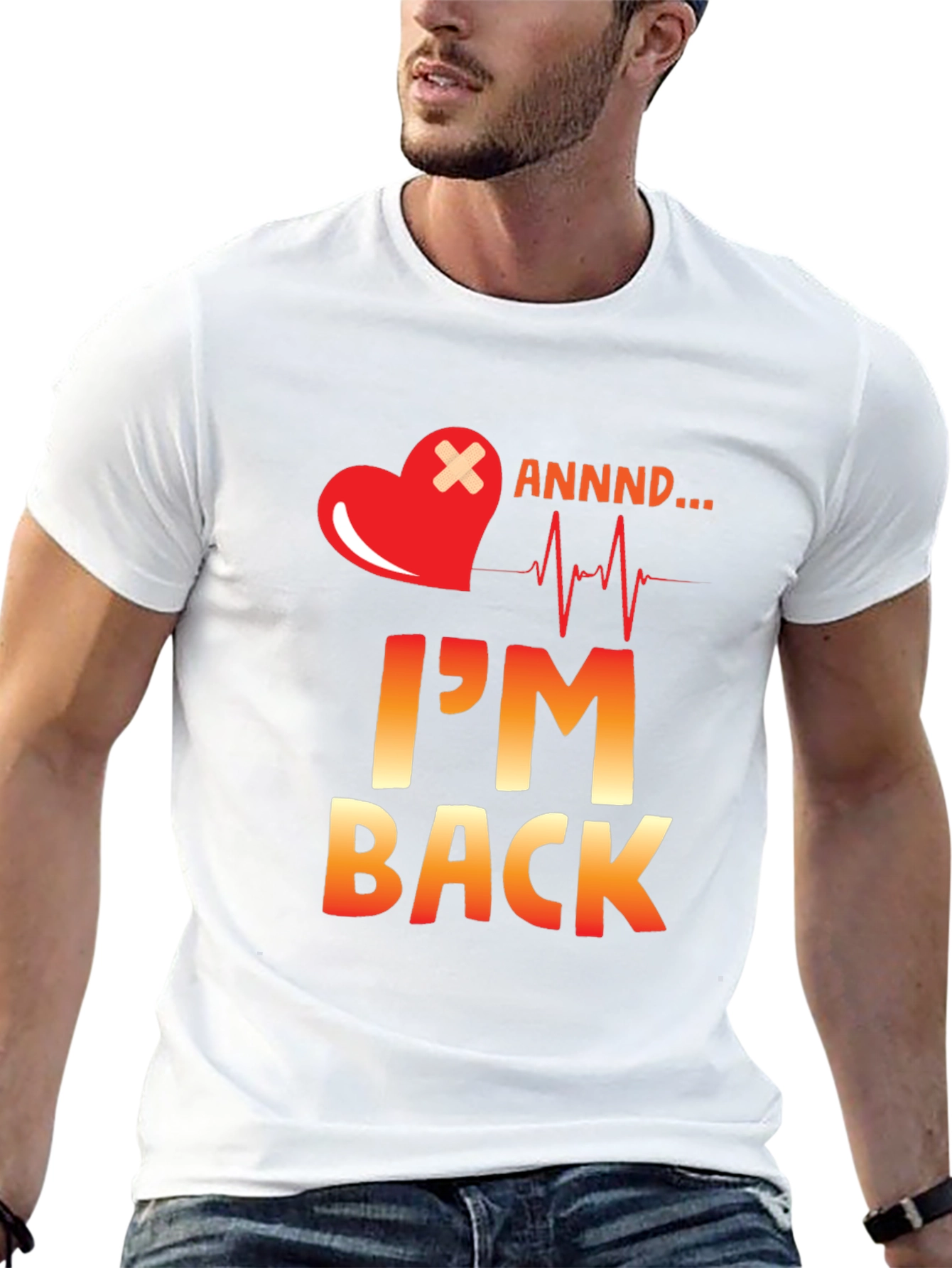 Black I'm Back Heartbeat Graphic Tee view 13