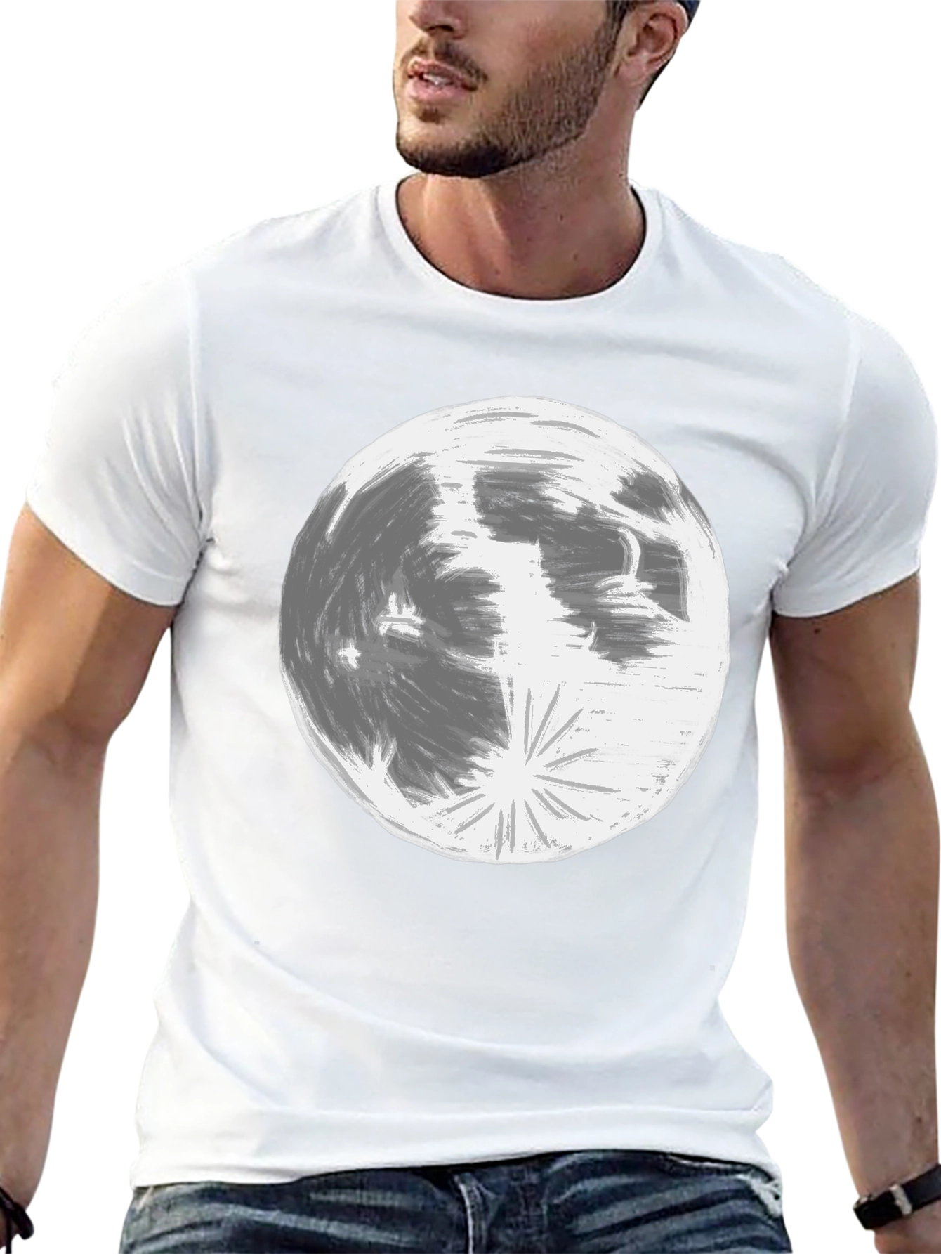 Black Lunar Graphic Tee - Classic Black Cotton view 13