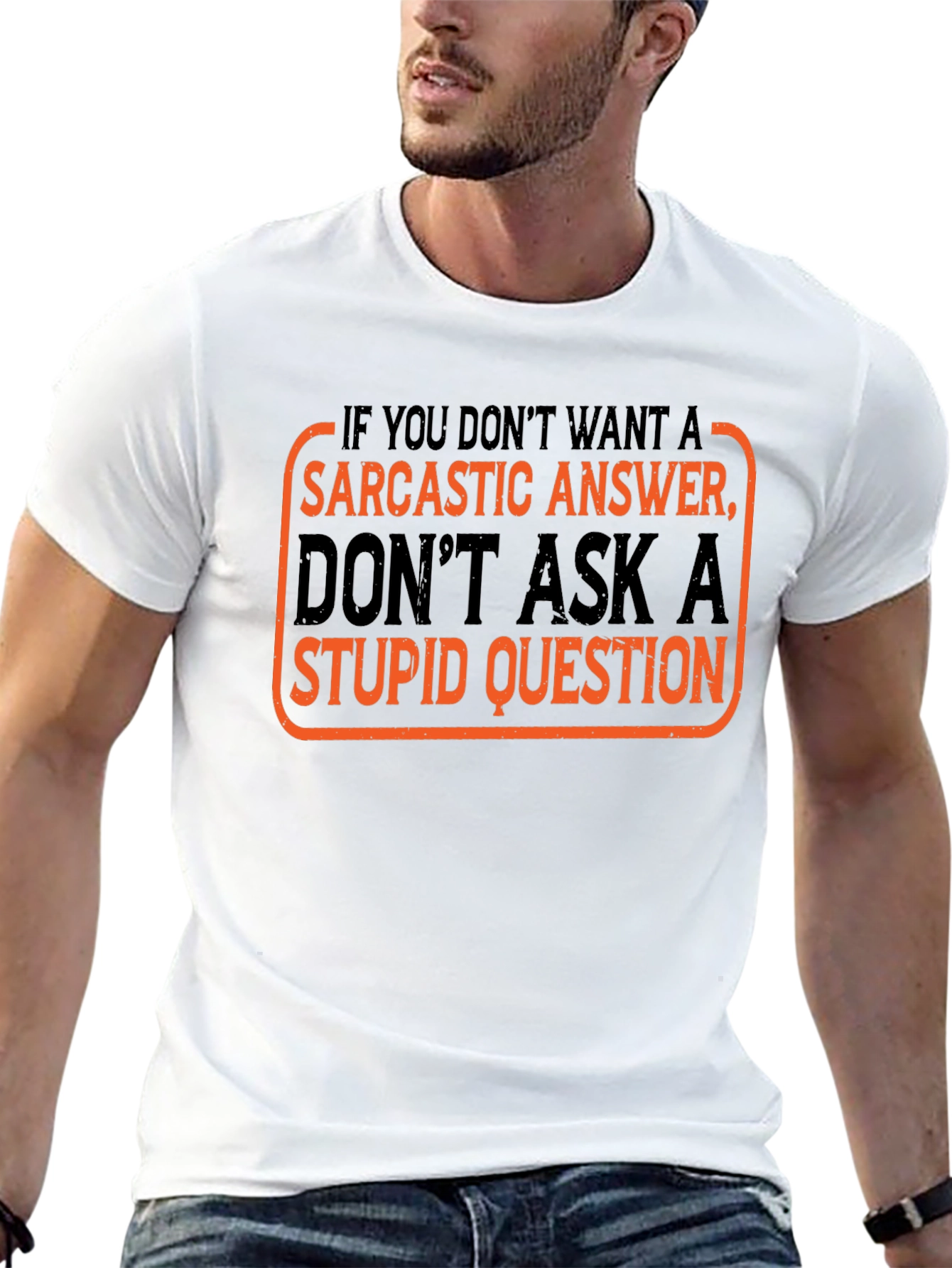 Black Sarcastic Answer Black T-Shirt view 13